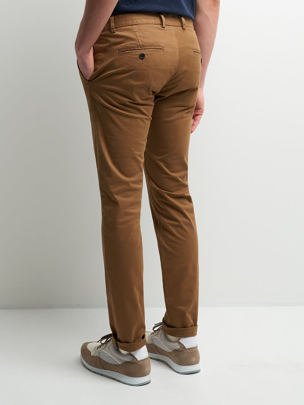Chino slim en coton élasthane uni - DEVRED 1902