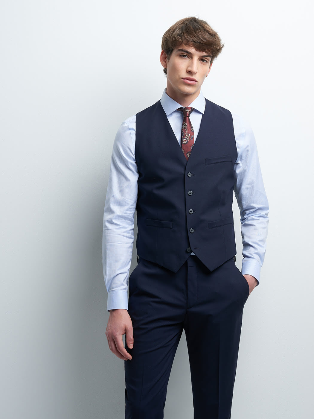 Gilet coordonnable en laine uni - DEVRED 1902