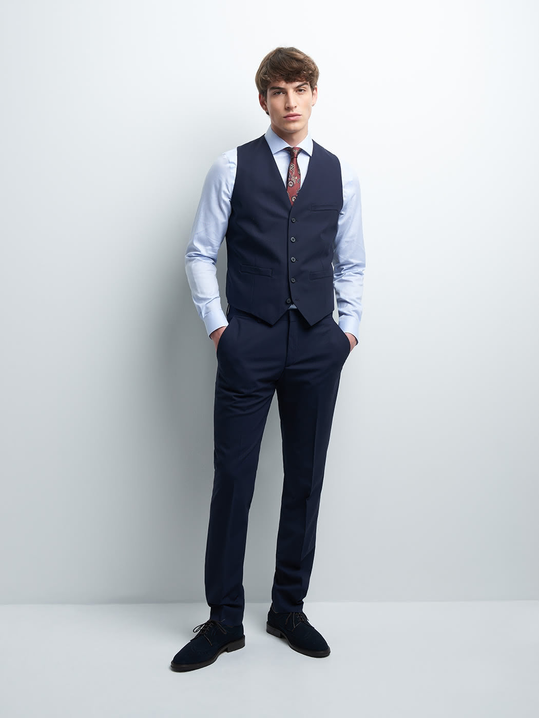 Gilet coordonnable en laine uni - DEVRED 1902