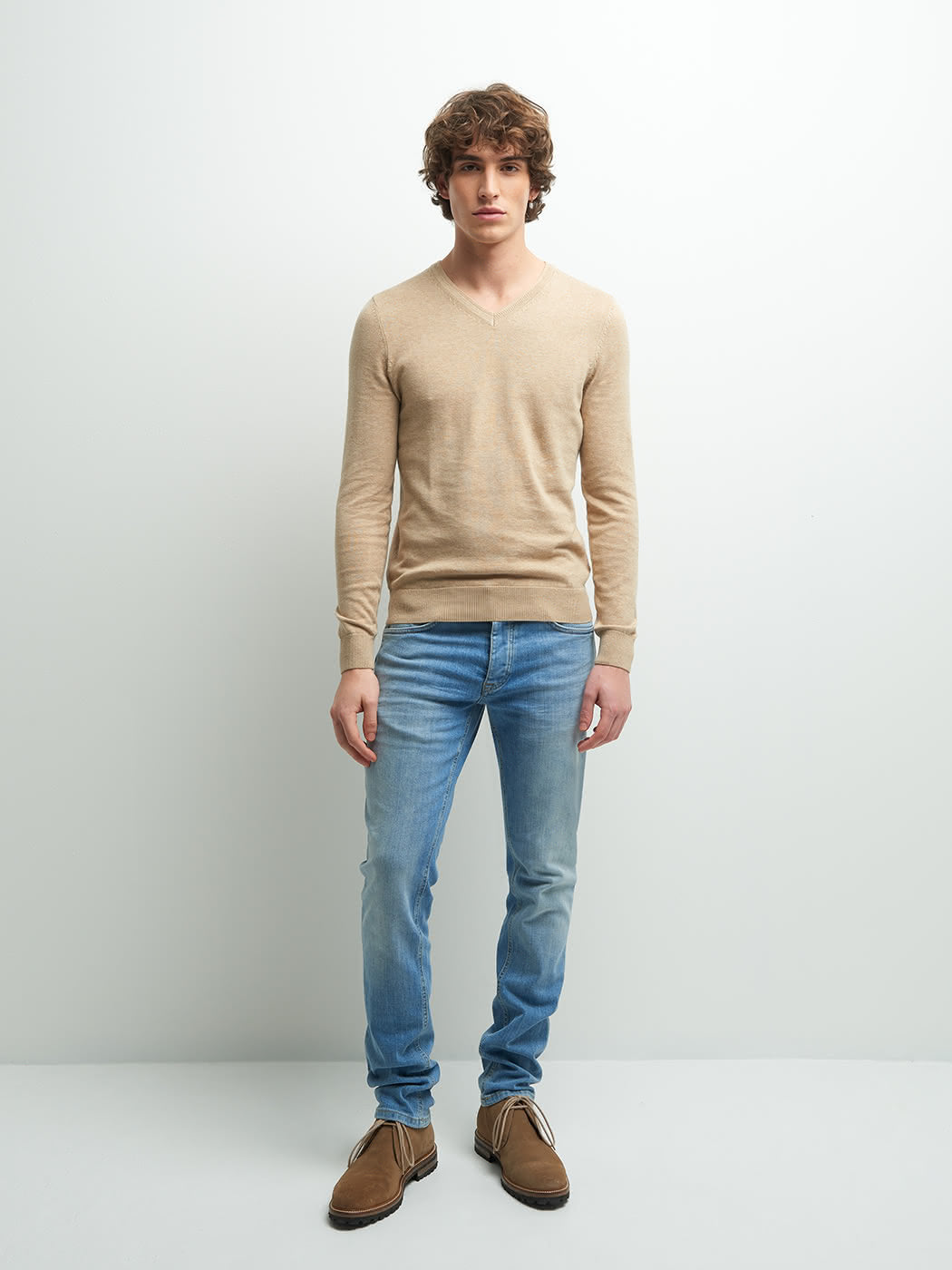 Pull col V en coton - DEVRED 1902