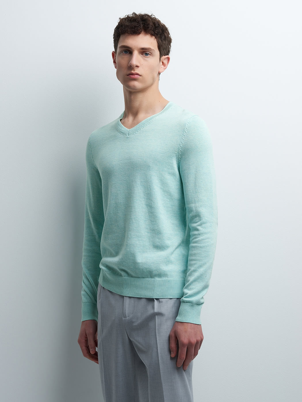 Pull col V en coton - DEVRED 1902