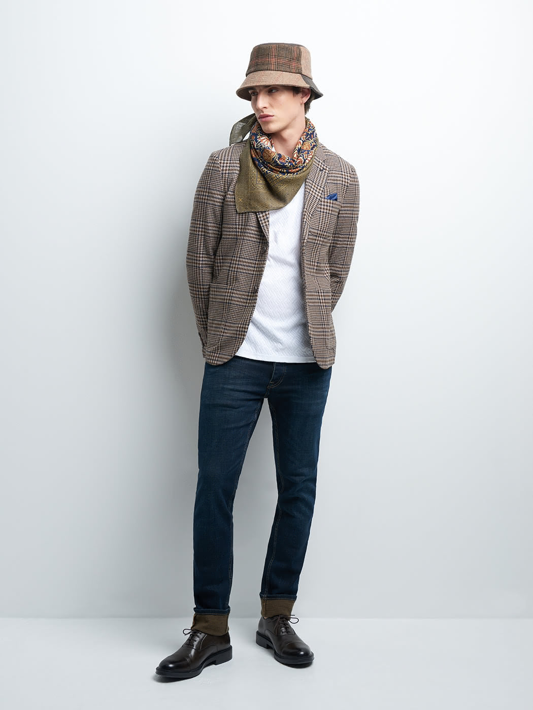 Veste slim en coton mélangé à carreaux - DEVRED 1902