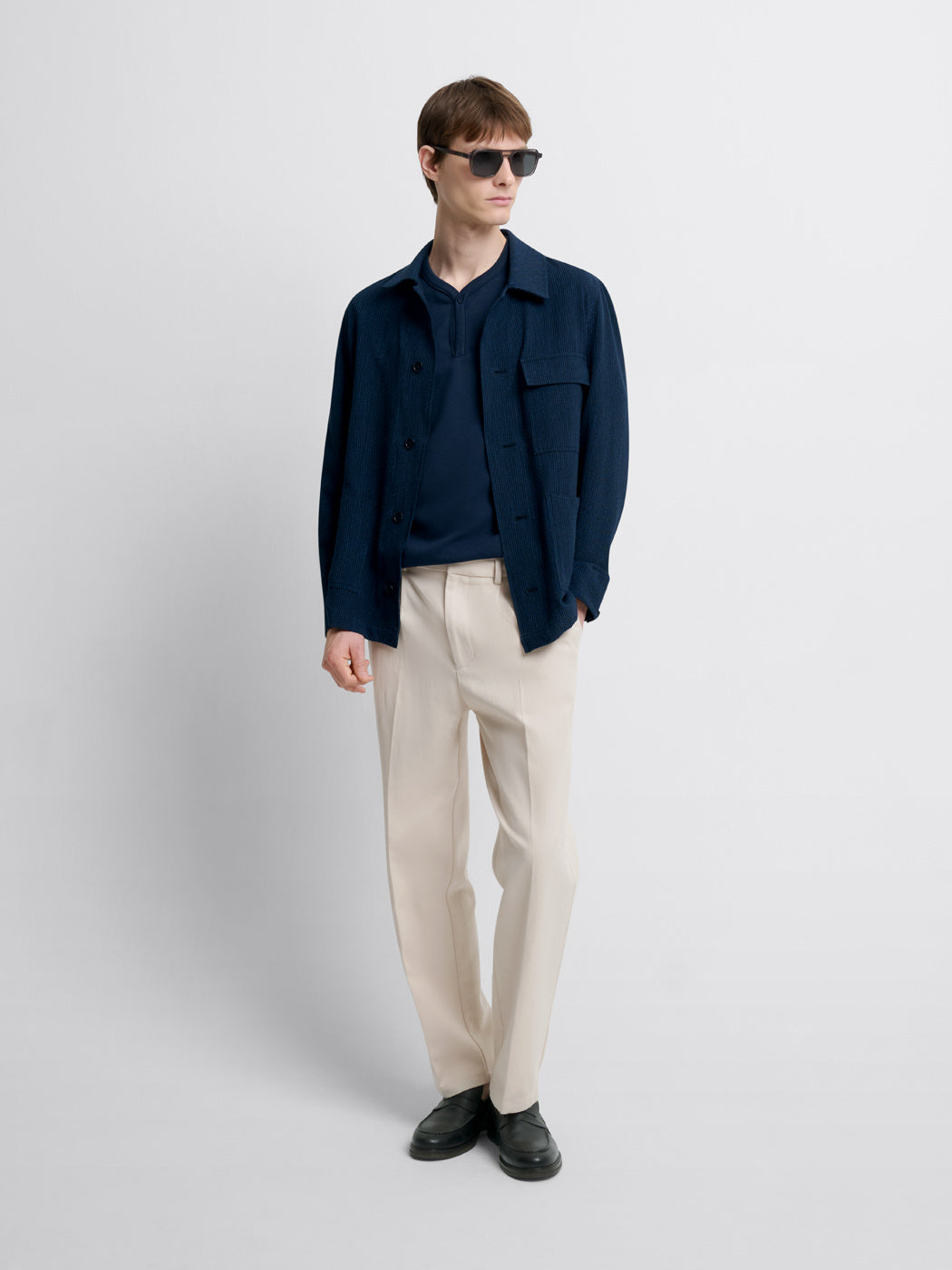 Veste regular col chemise en seersucker - DEVRED 1902