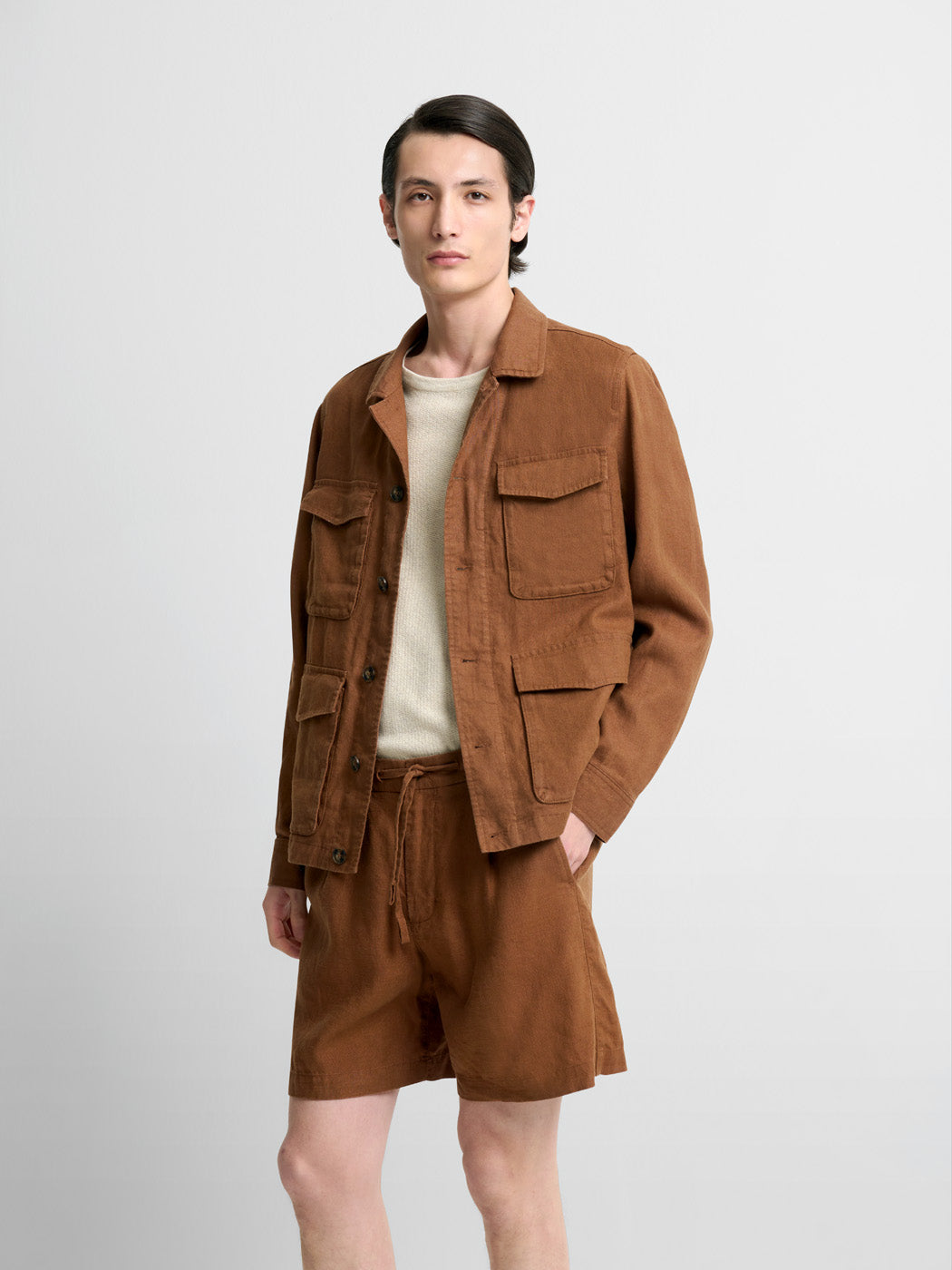 Veste col chemise en lyocell et lin - DEVRED 1902
