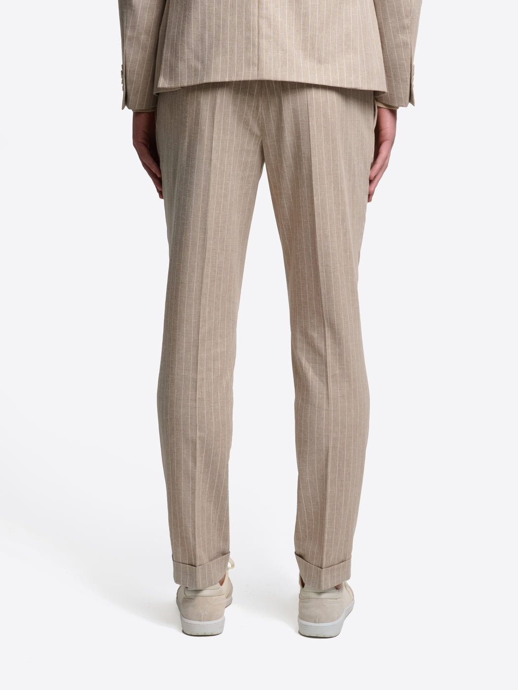 Pantalon de costume slim coton lin rayé - DEVRED 1902