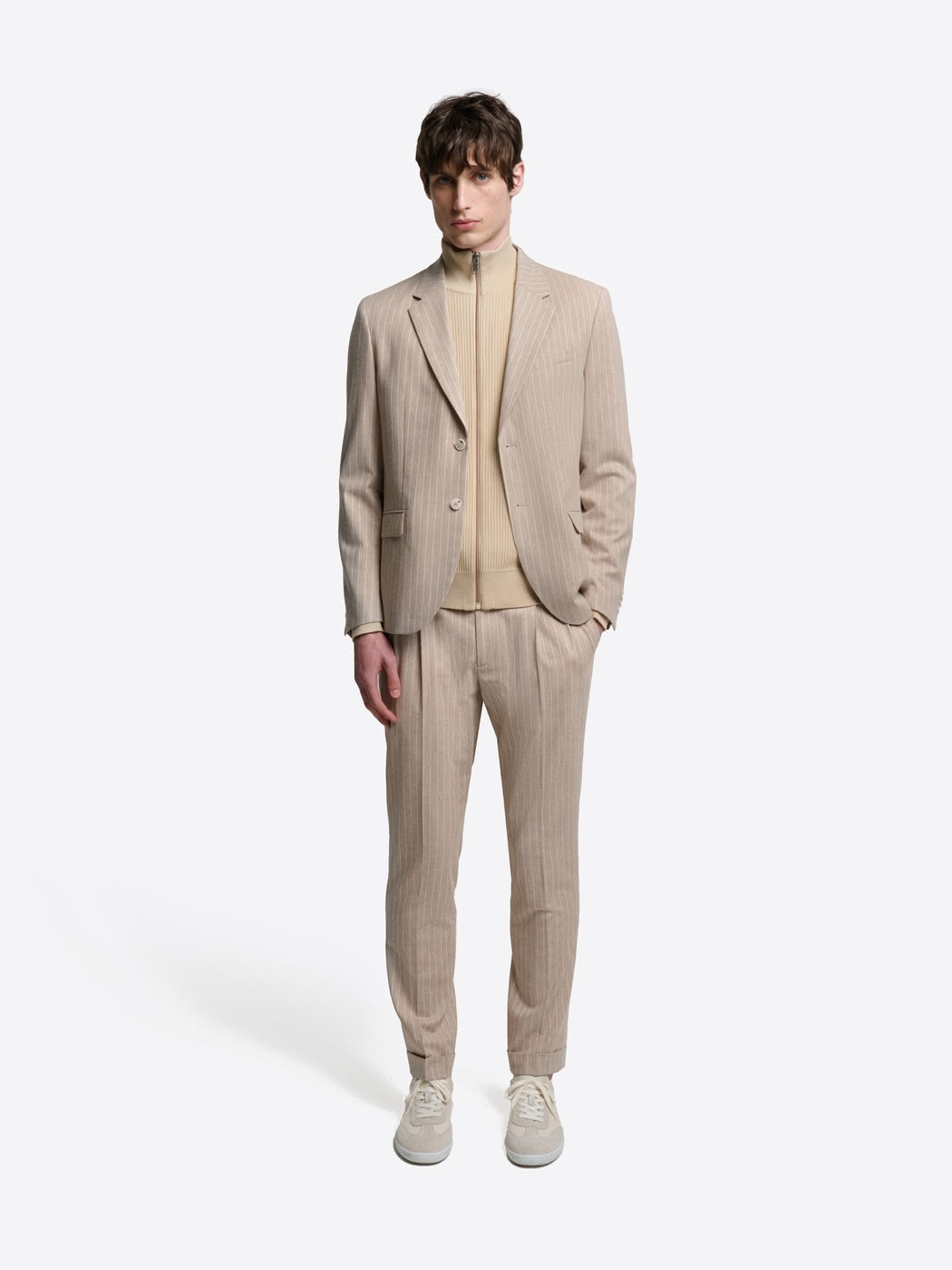 Pantalon de costume slim coton lin rayé - DEVRED 1902
