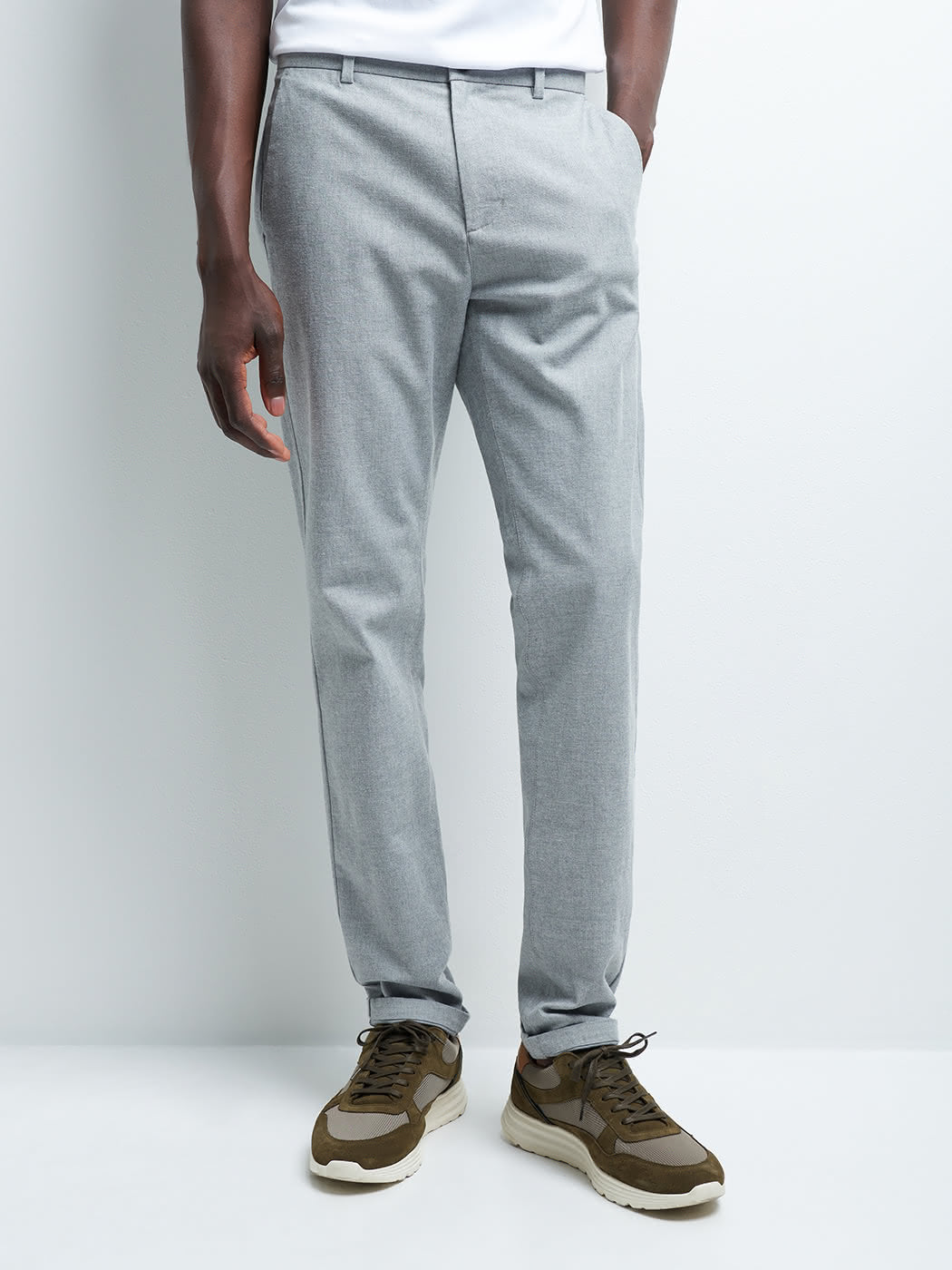 Chino slim en coton élasthane chiné - DEVRED 1902