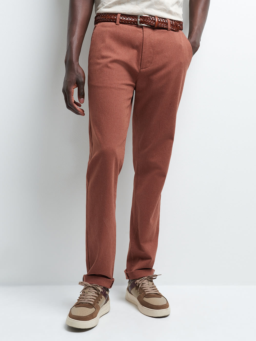 Chino slim en coton élasthane chiné - DEVRED 1902