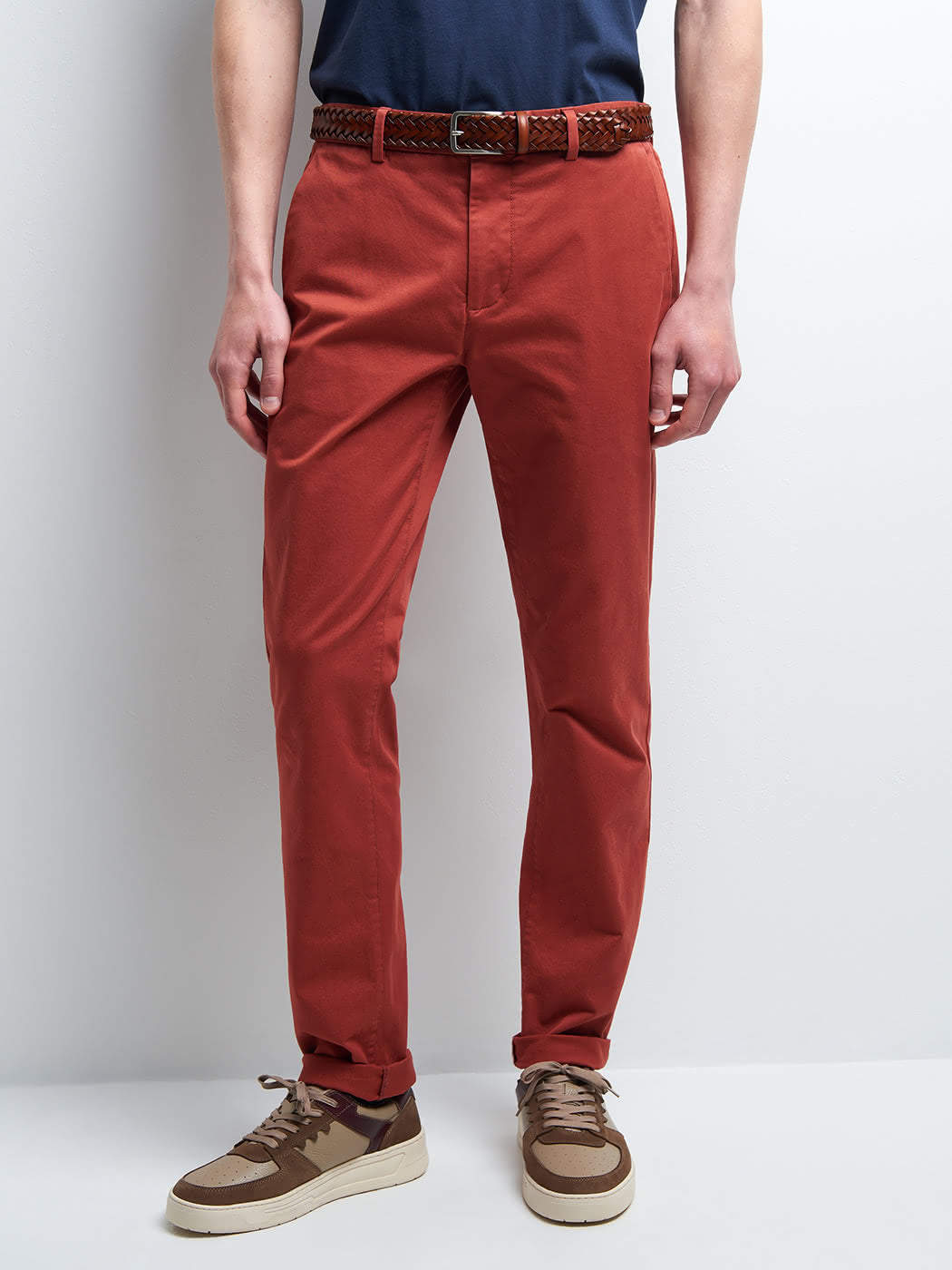 Chino slim en coton élasthane uni - DEVRED 1902