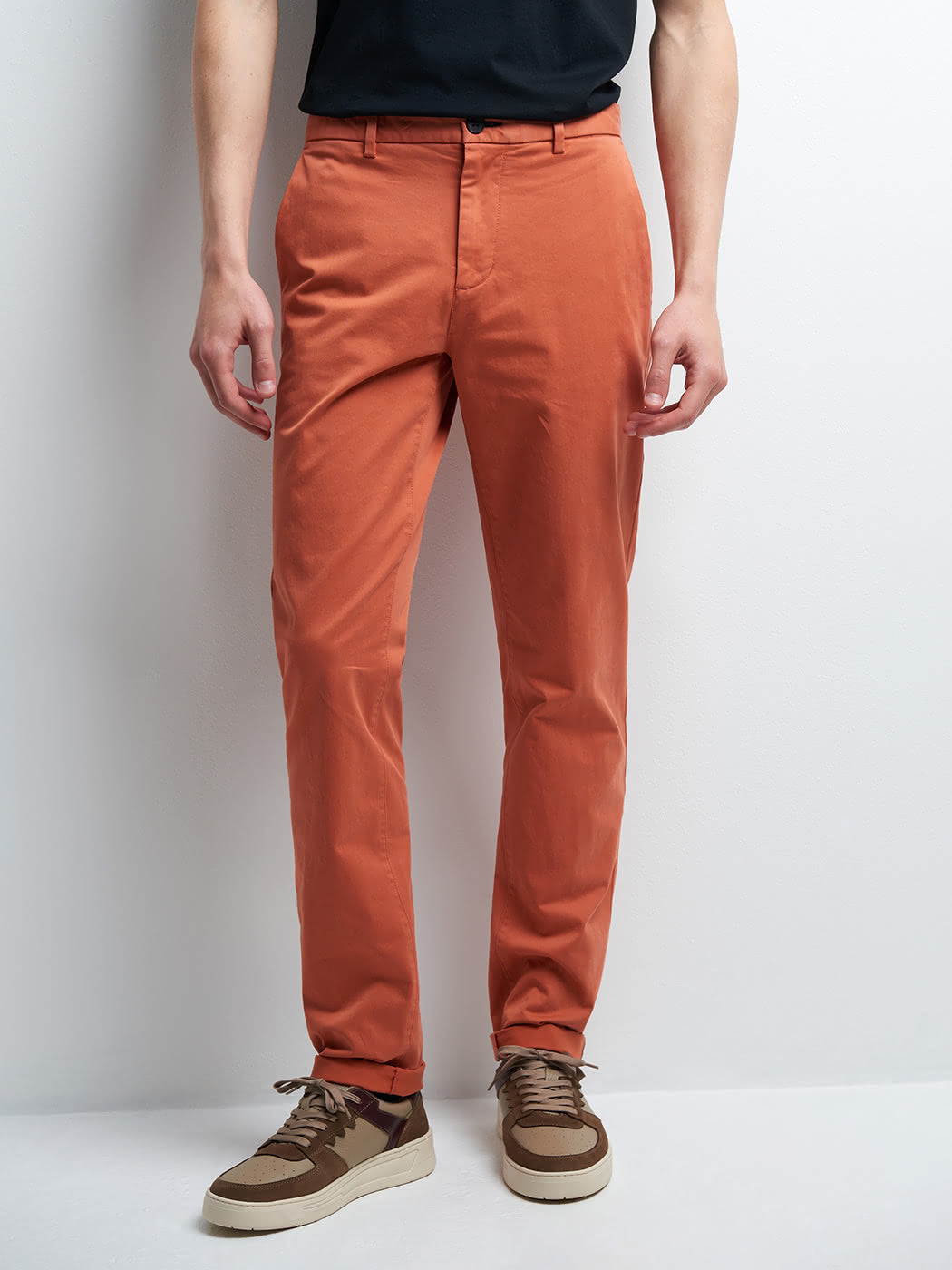 Chino slim en coton élasthane uni - DEVRED 1902