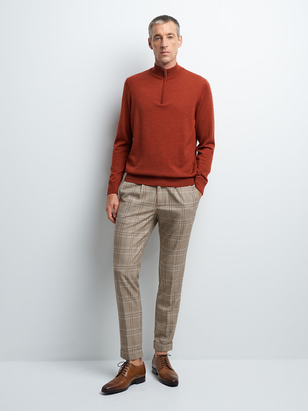 Pantalon en poly-viscose carreaux - DEVRED 1902