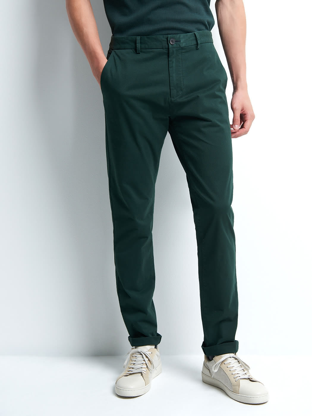 Chino slim en coton élasthane uni - DEVRED 1902