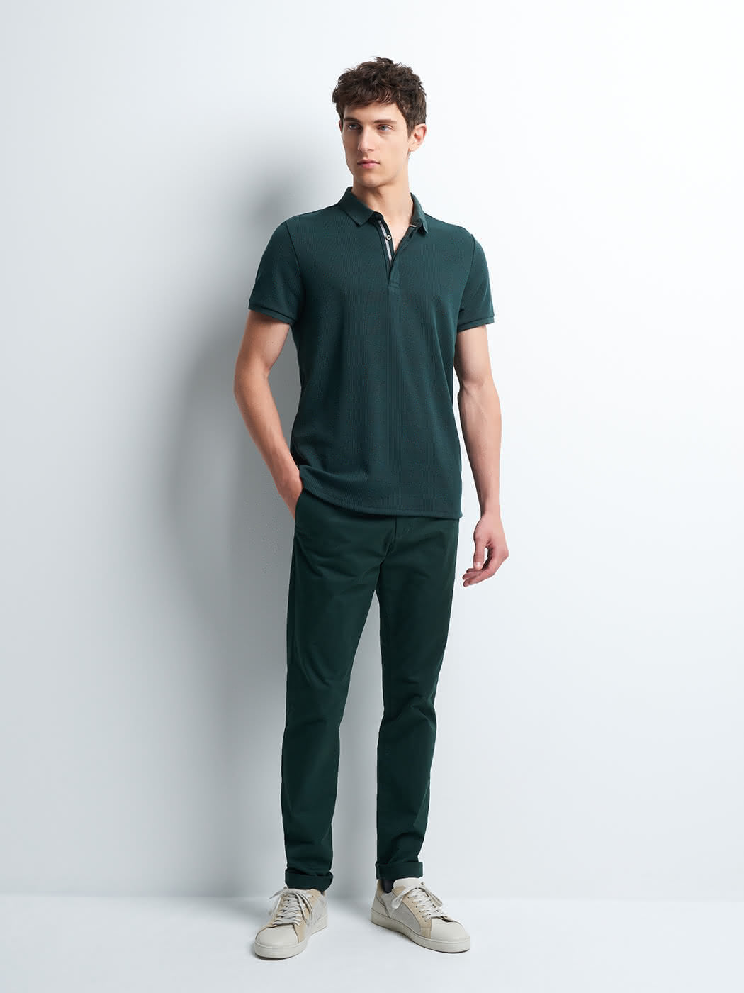 Chino slim en coton élasthane uni - DEVRED 1902