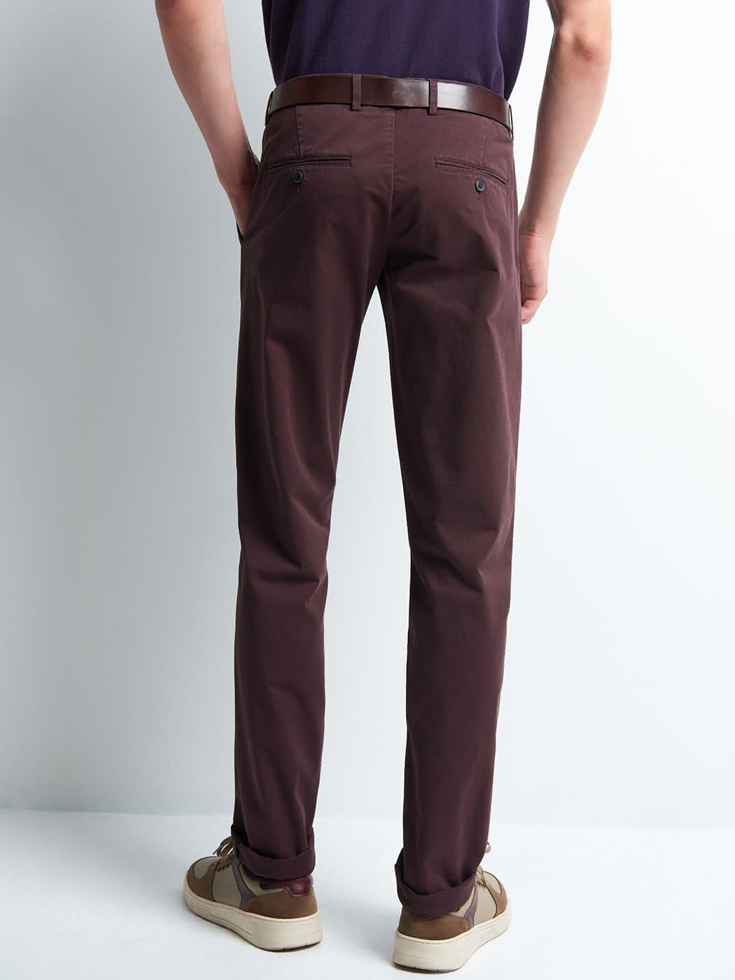 Chino slim en coton élasthane uni - DEVRED 1902