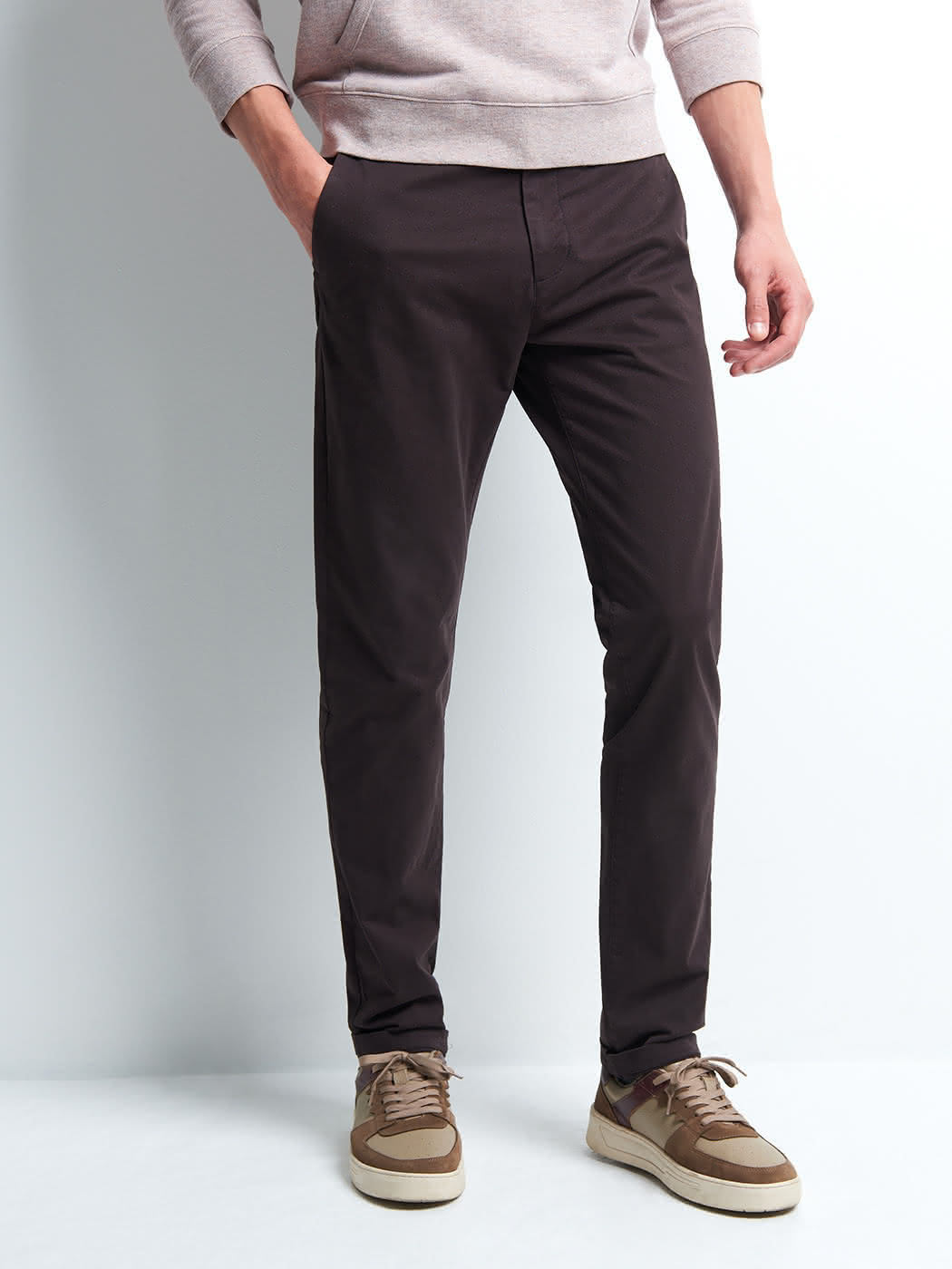 Chino slim en coton élasthane uni - DEVRED 1902