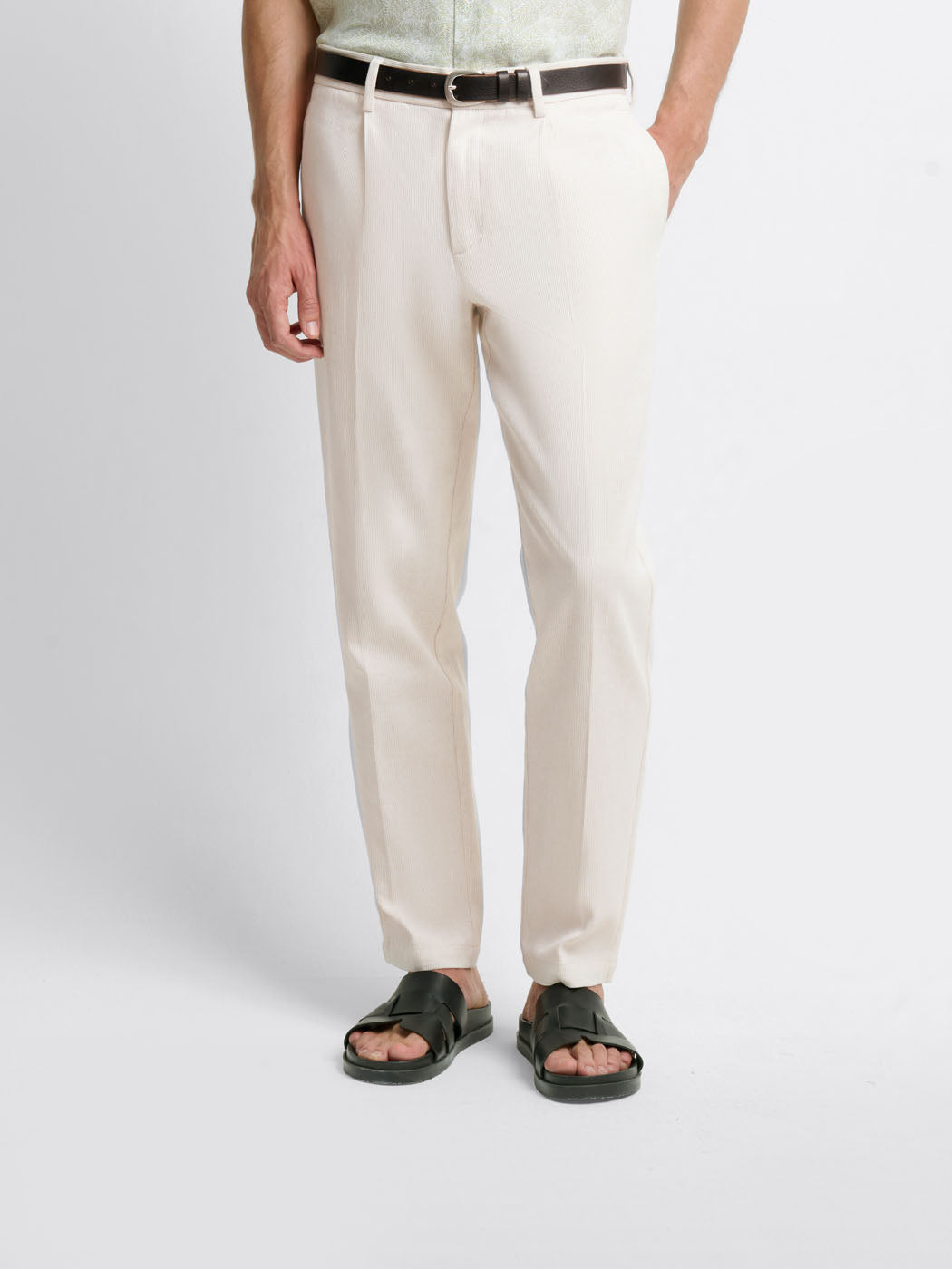 Chino à pinces en coton lin - DEVRED 1902