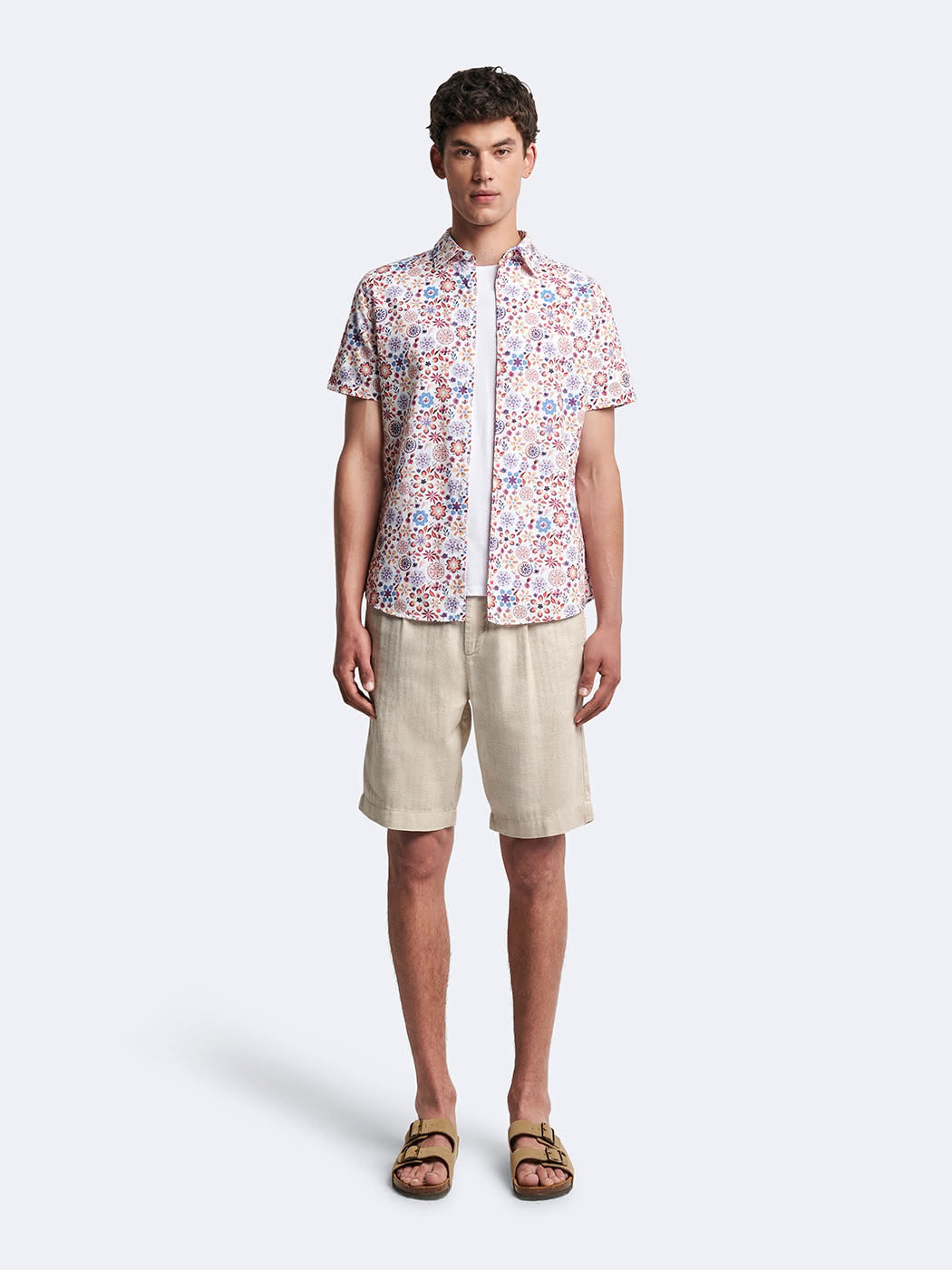 Bermuda en coton - lin faux uni - DEVRED 1902