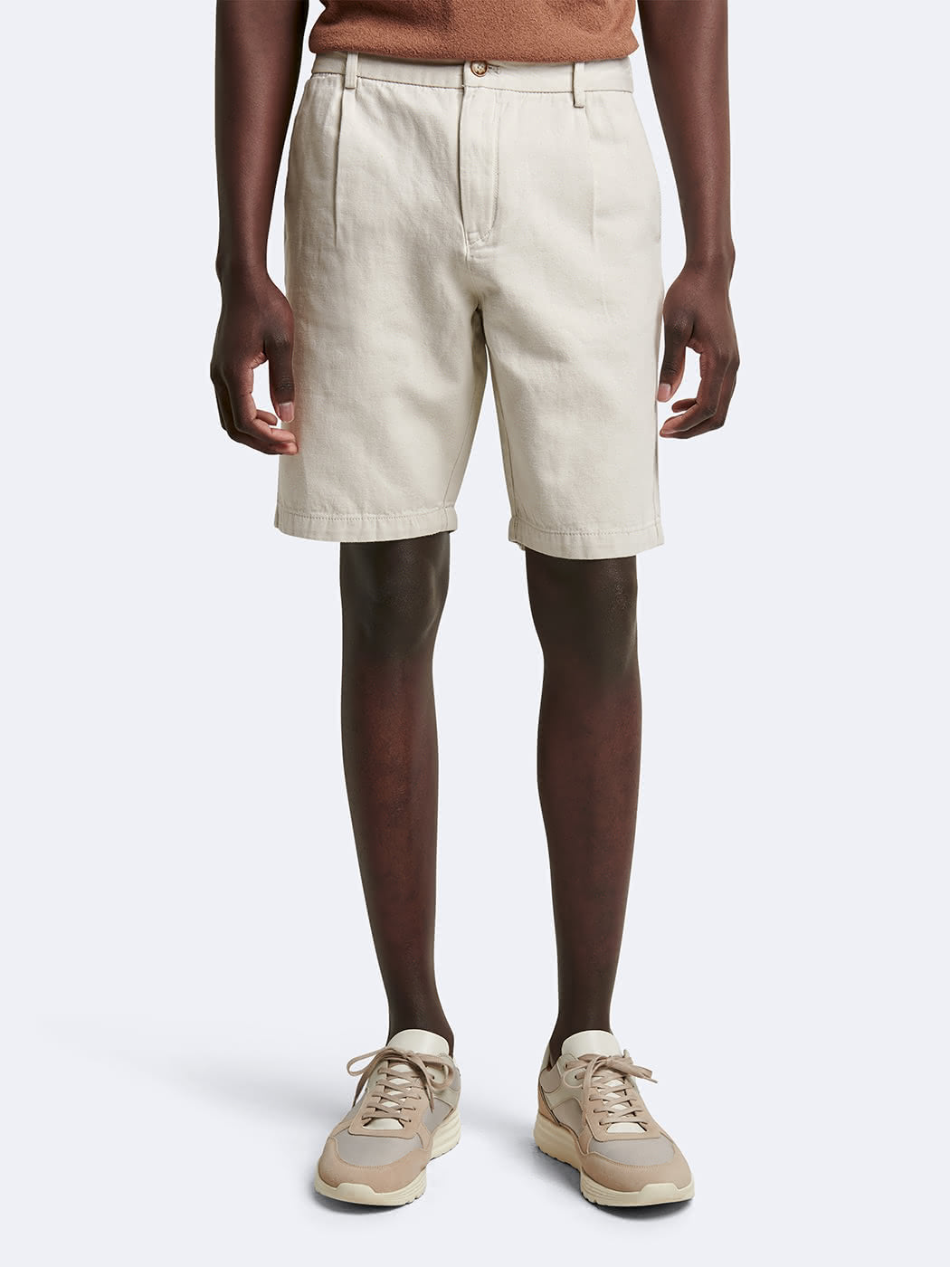 Bermuda en coton - lin faux uni - DEVRED 1902
