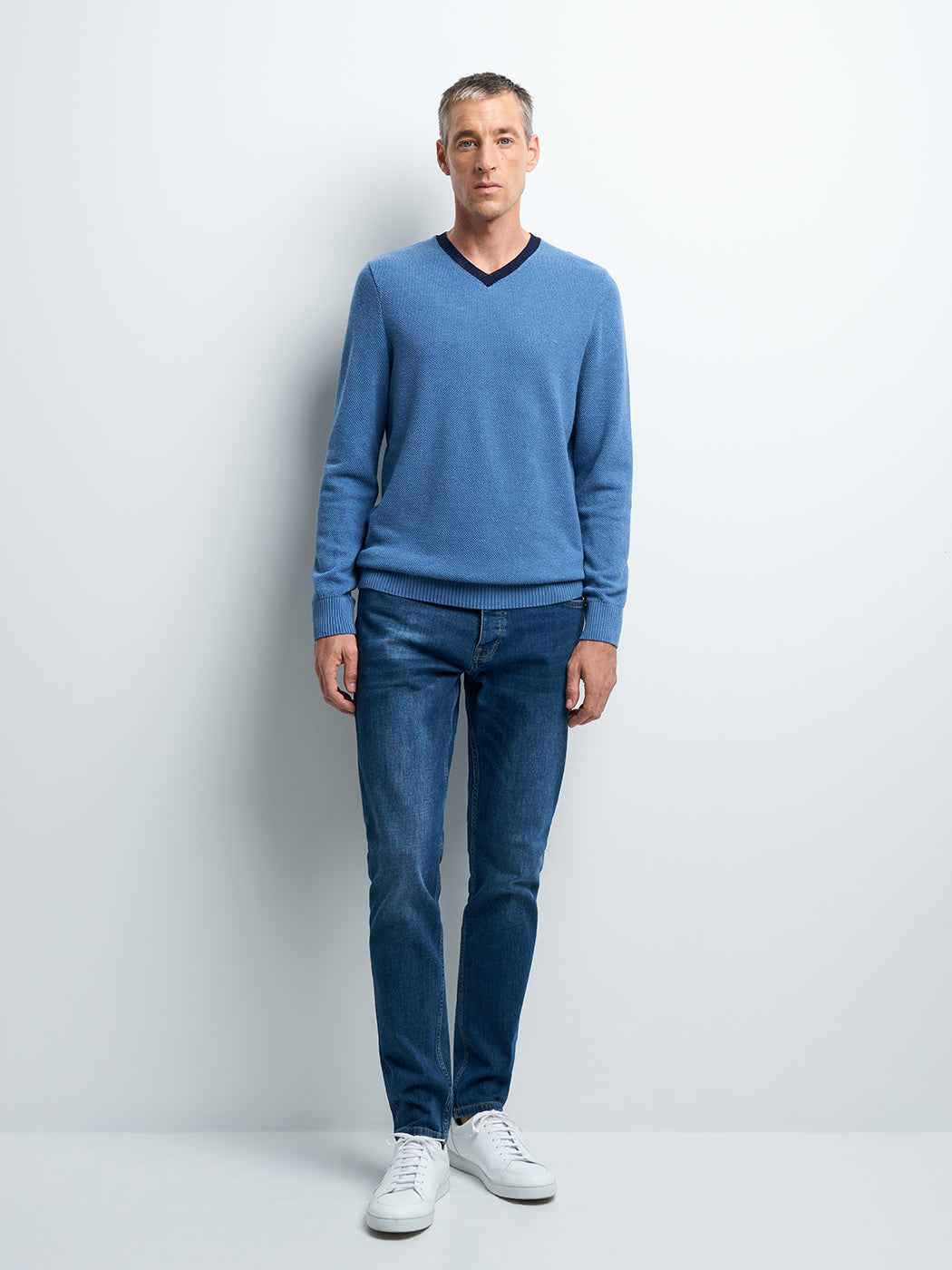 Jean denim slim en coton mélangé - DEVRED 1902