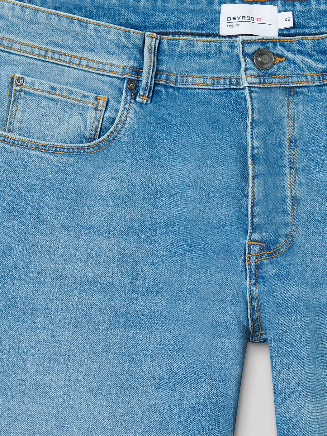 Jean denim regular en coton mélangé - DEVRED 1902