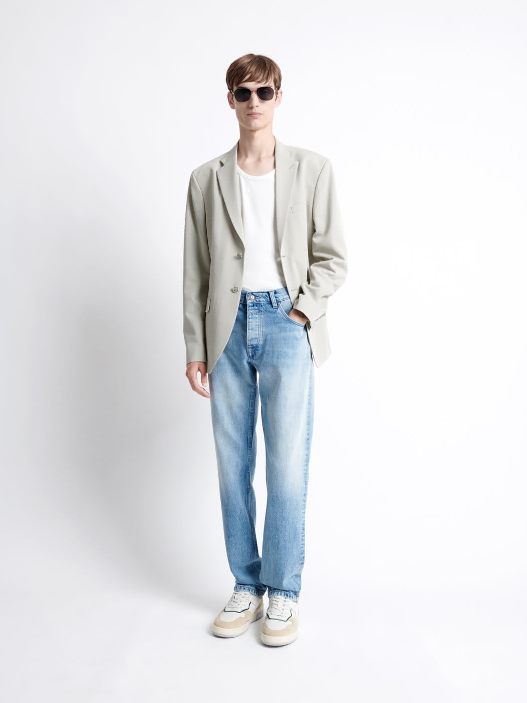 Jean denim regular en coton blanchi - DEVRED 1902