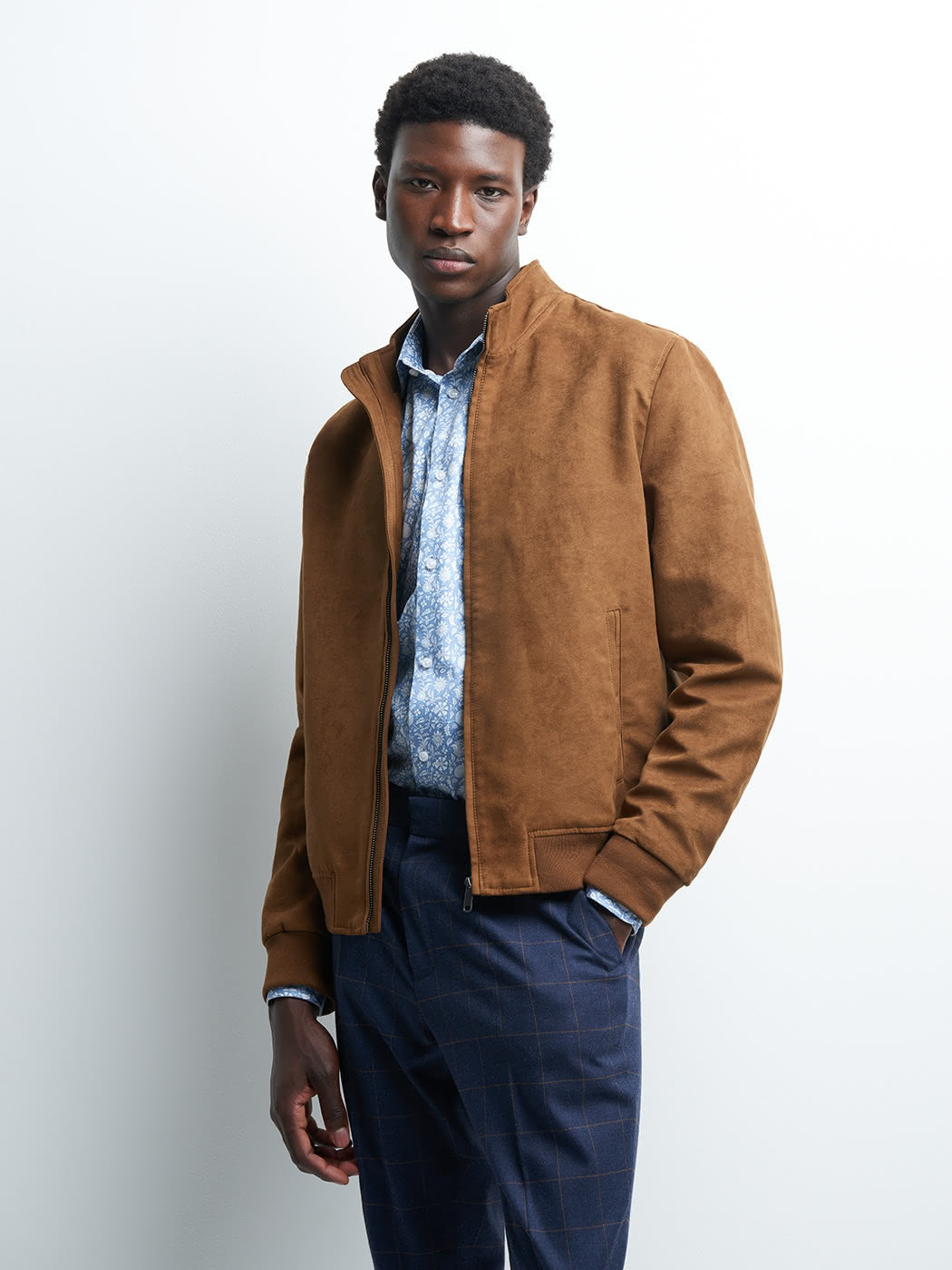 Blouson suédine col montant - DEVRED 1902