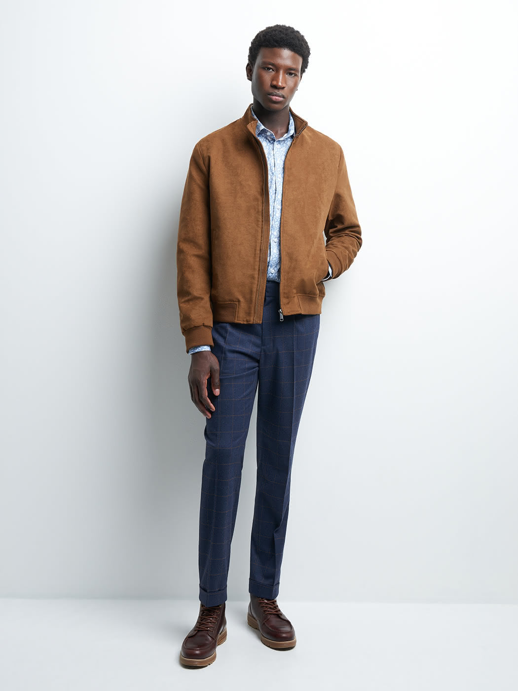 Blouson suédine col montant - DEVRED 1902