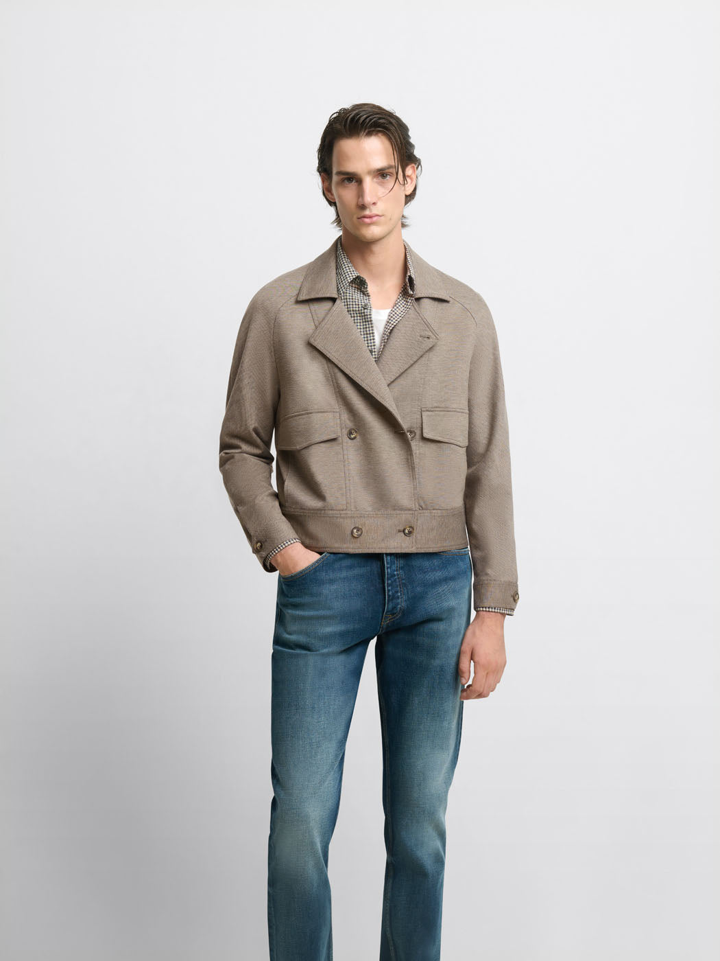 Blouson croisé droit col chemise - DEVRED 1902