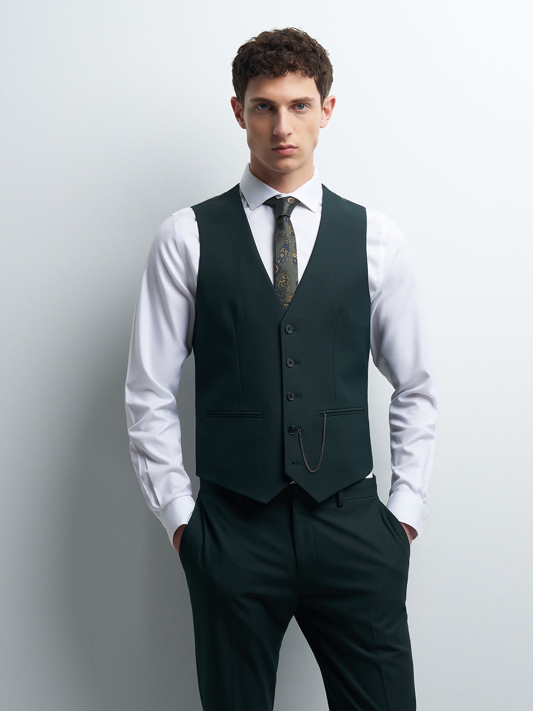 Gilet coordonnable en poly-viscose uni - DEVRED 1902