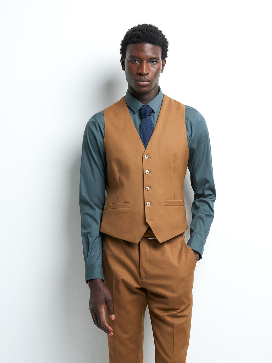 Gilet coordonnable en laine uni - DEVRED 1902