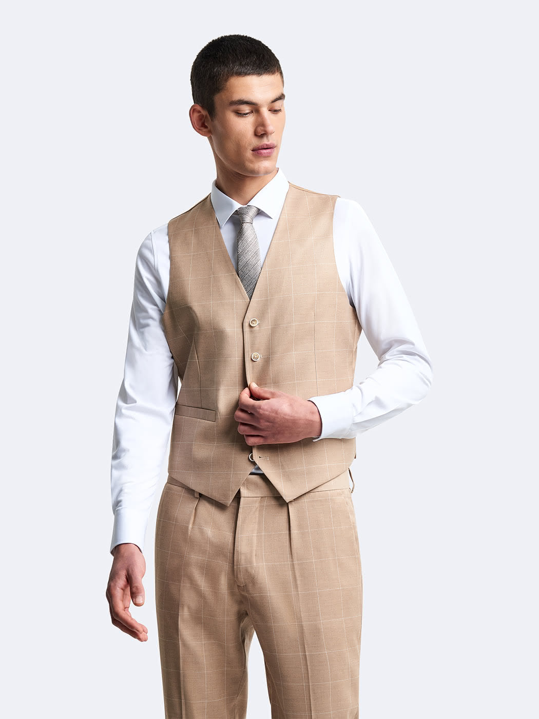 Gilet de costume stretch à carreaux - DEVRED 1902