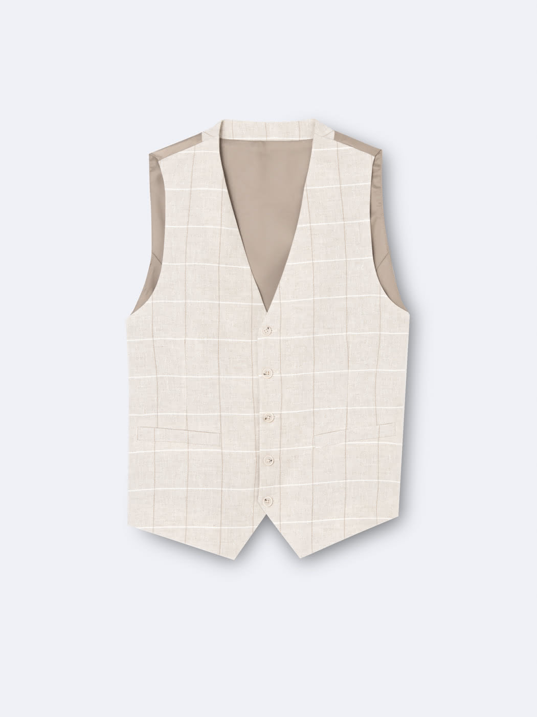 Gilet de costume 100% lin à carreaux - DEVRED 1902