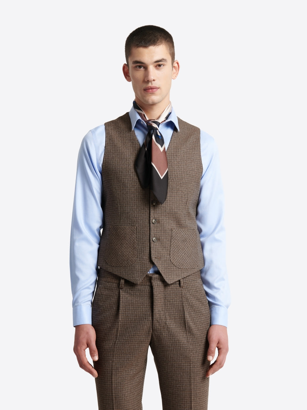 Gilet de costume stretch pied de poule - DEVRED 1902