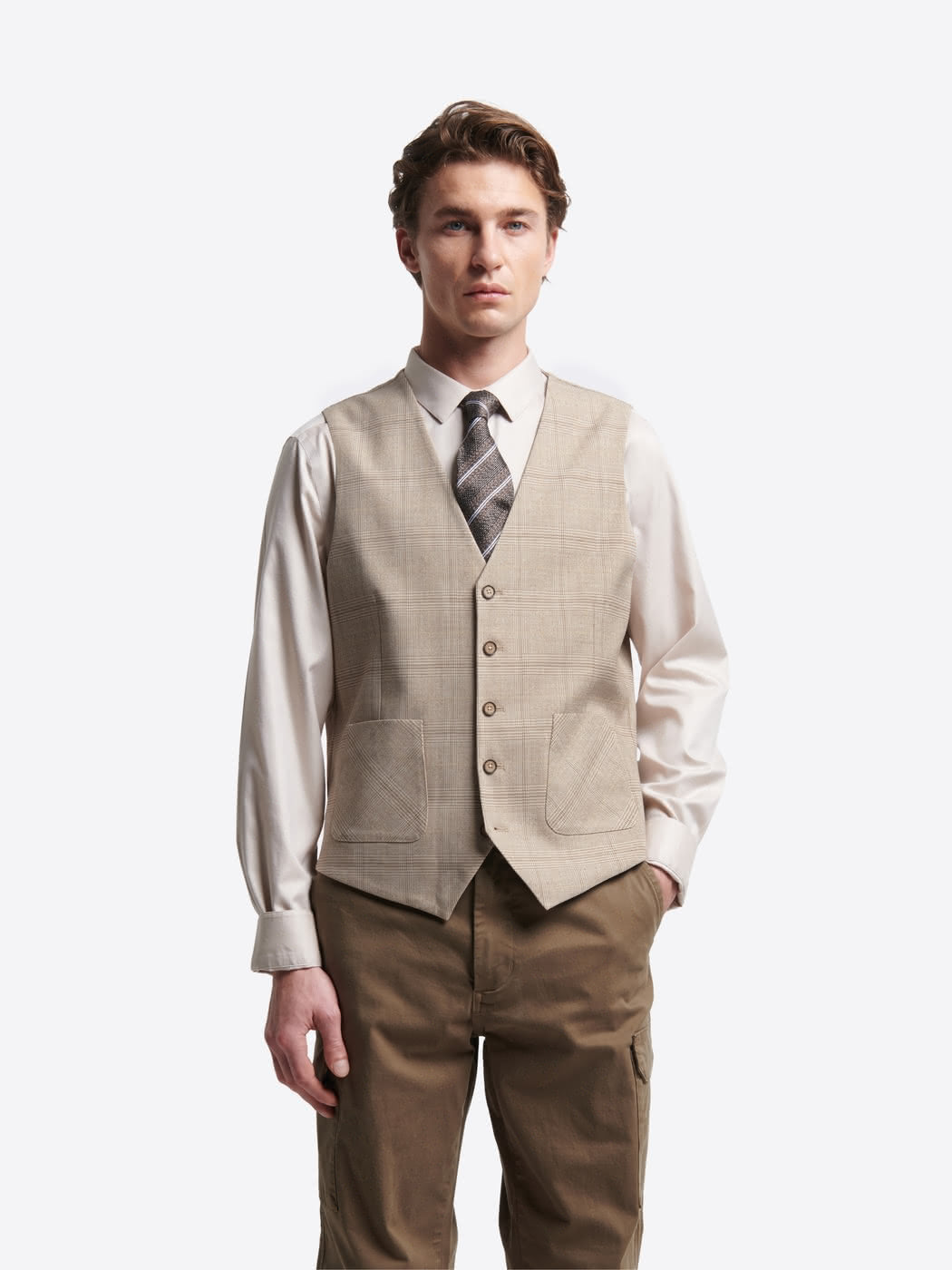 Gilet de costume bistretch à carreaux - DEVRED 1902