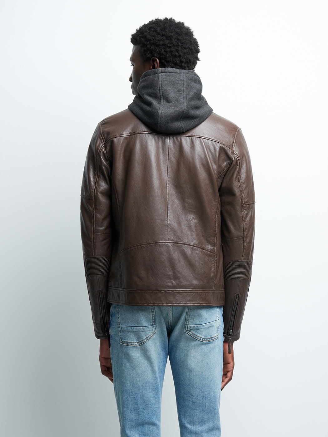 Blouson en cuir à capuche - DEVRED 1902