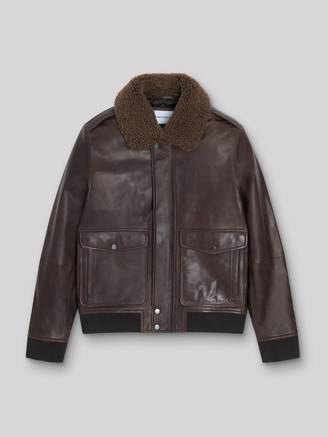 Blouson en cuir col sherpa - DEVRED 1902