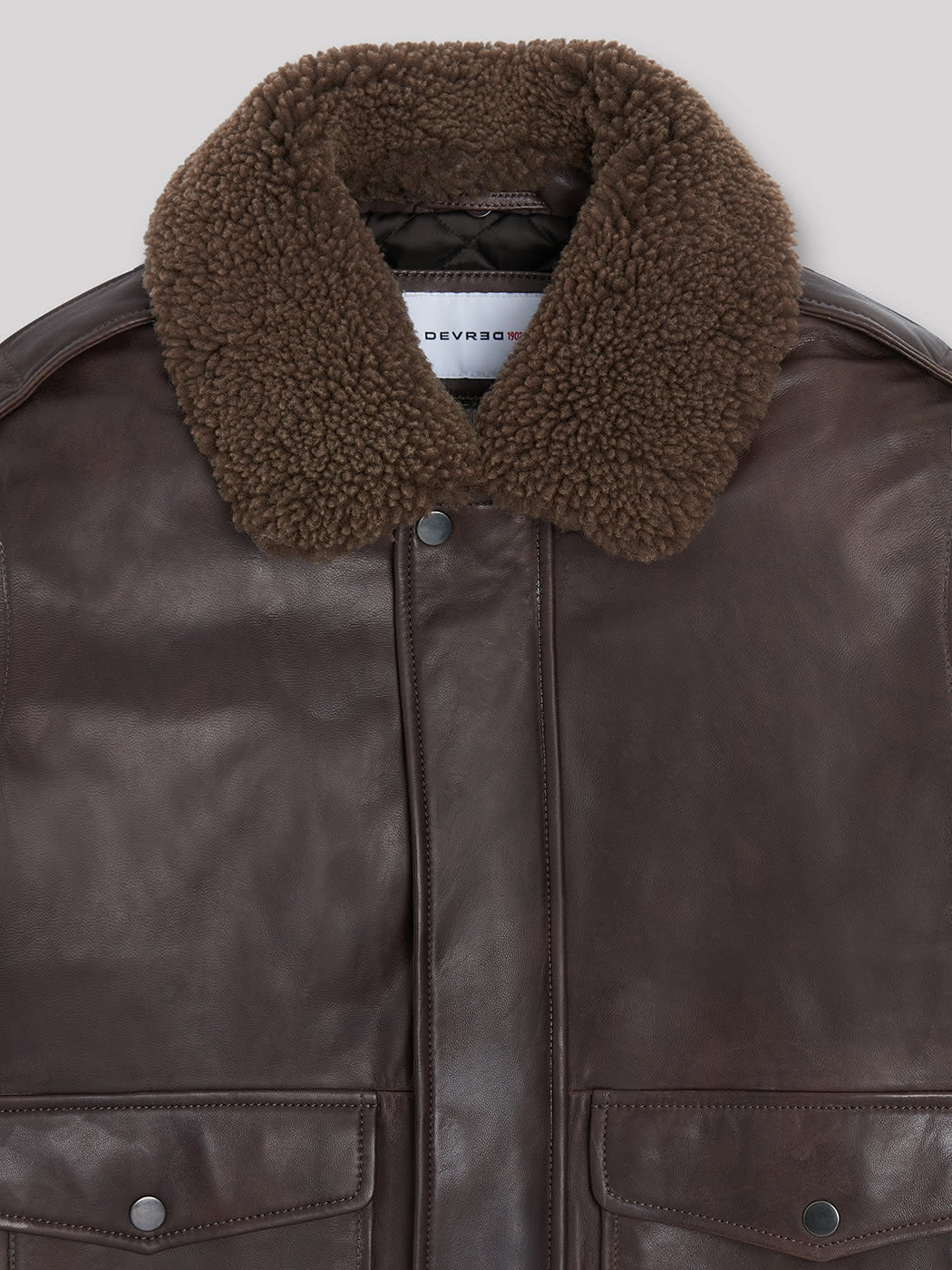 Blouson en cuir col sherpa - DEVRED 1902