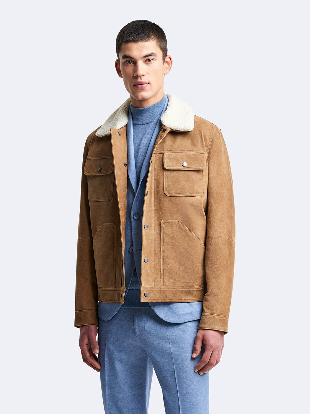 Blouson en cuir col sherpa - DEVRED 1902