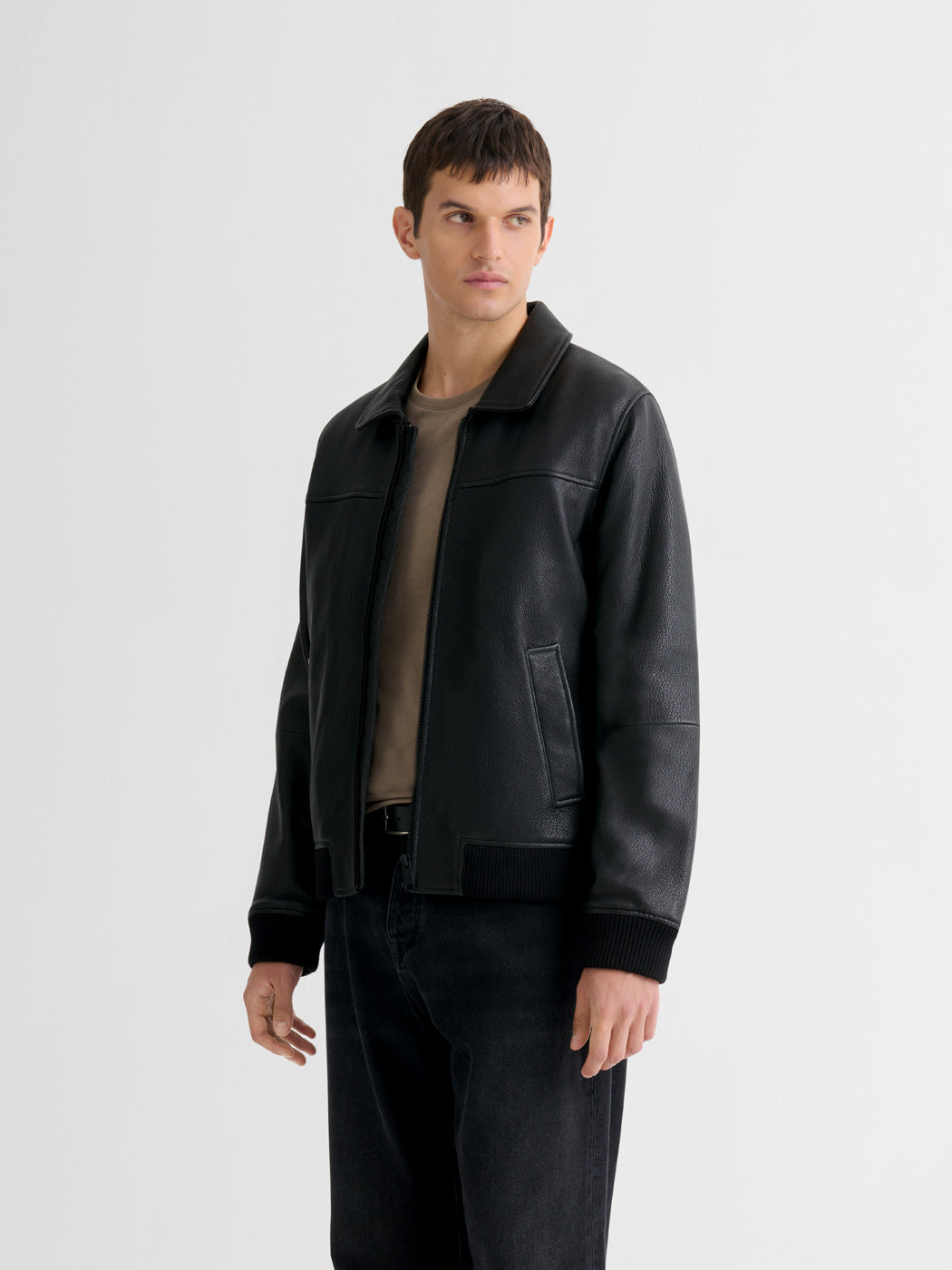 Blouson en cuir col sherpa - DEVRED 1902