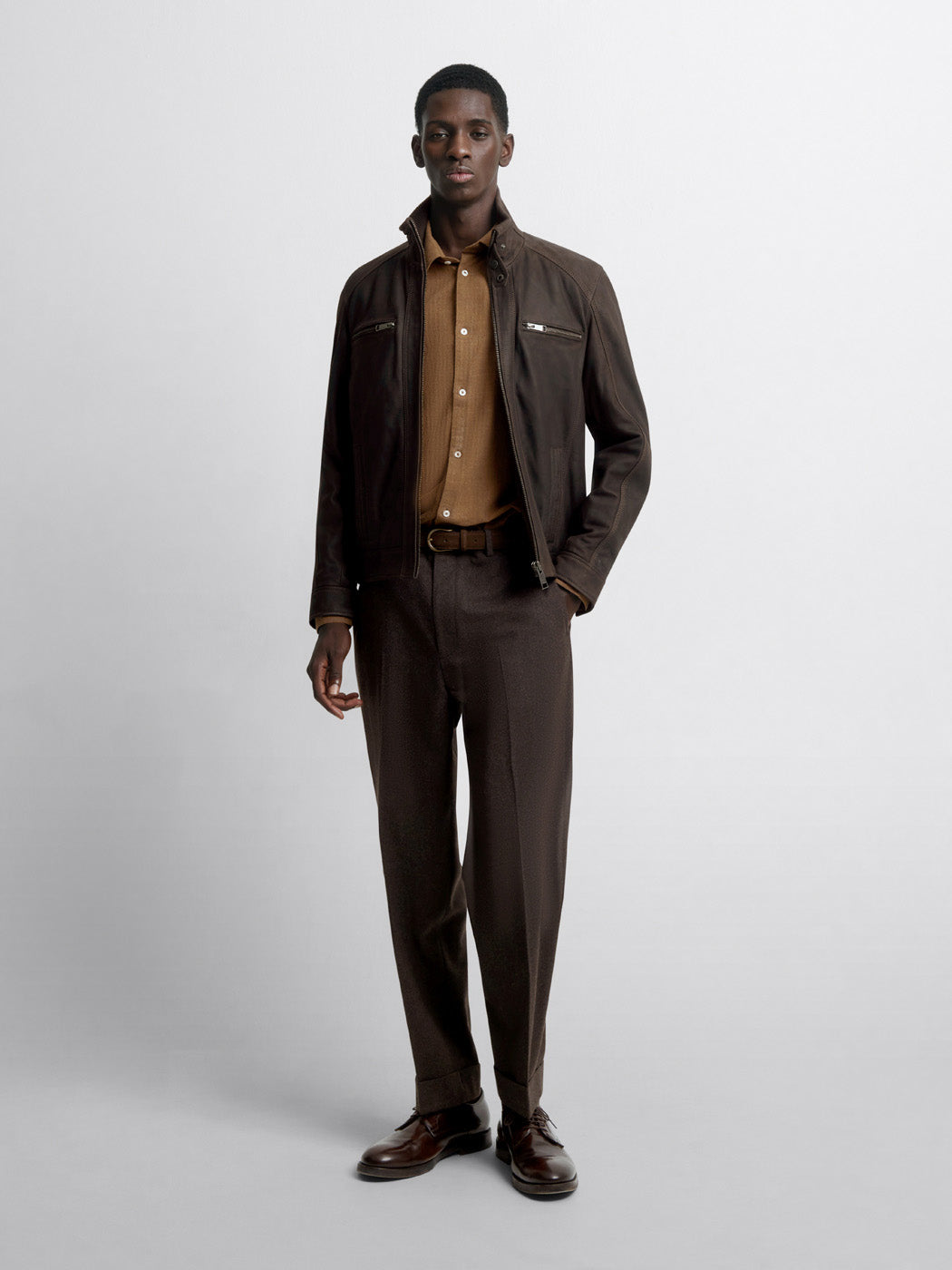 Blouson en cuir col montant - DEVRED 1902