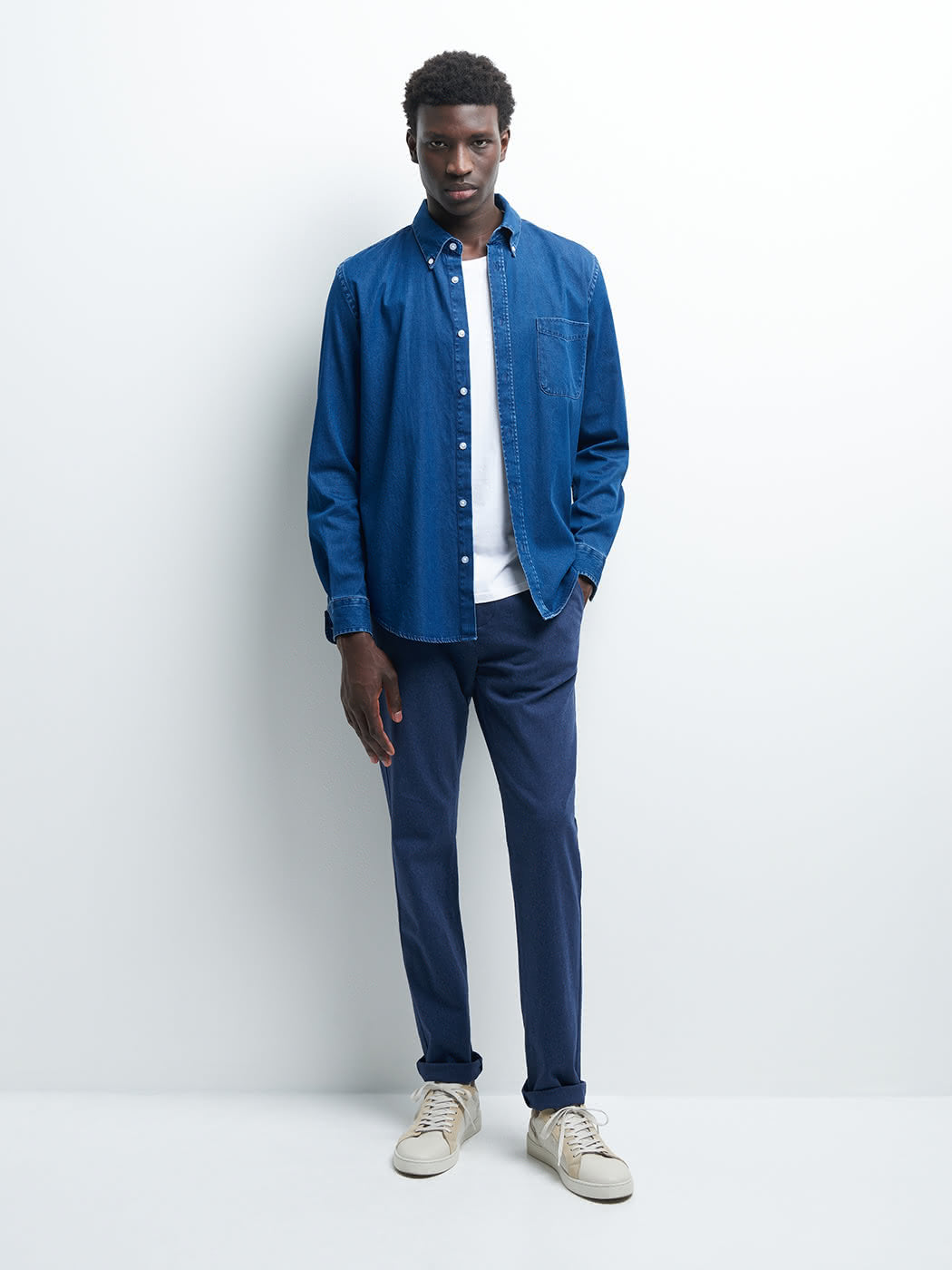 Chemise slim en denim unie - DEVRED 1902