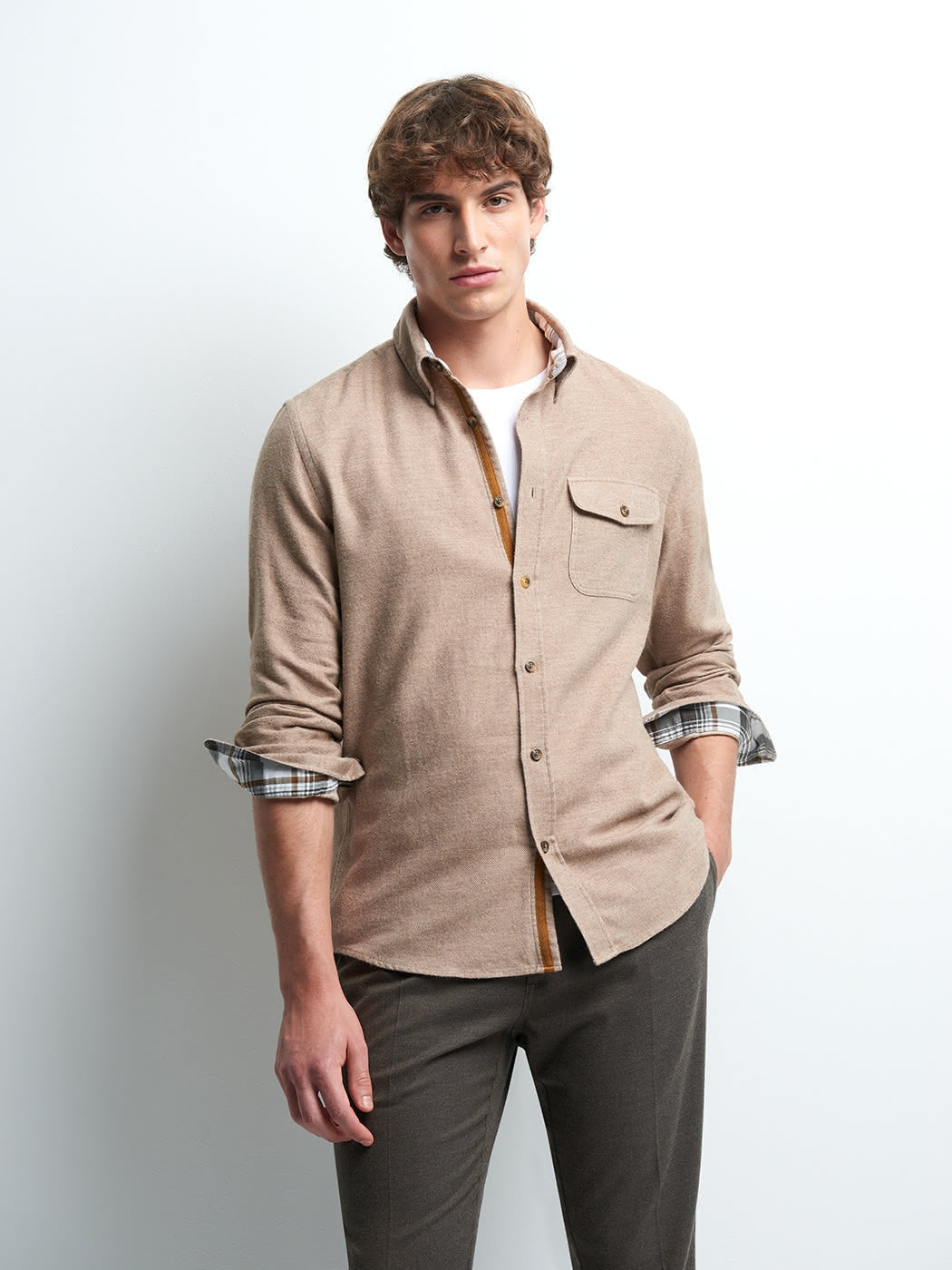 Chemise slim faux uni - DEVRED 1902