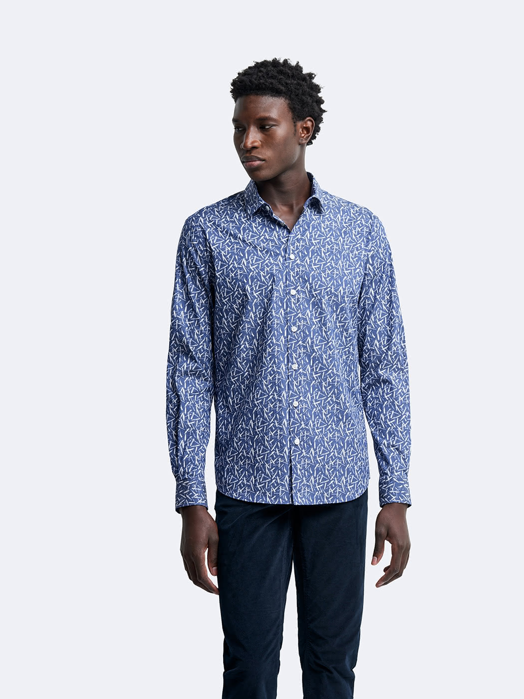 Chemise extra-slim stretch géométrique - DEVRED 1902
