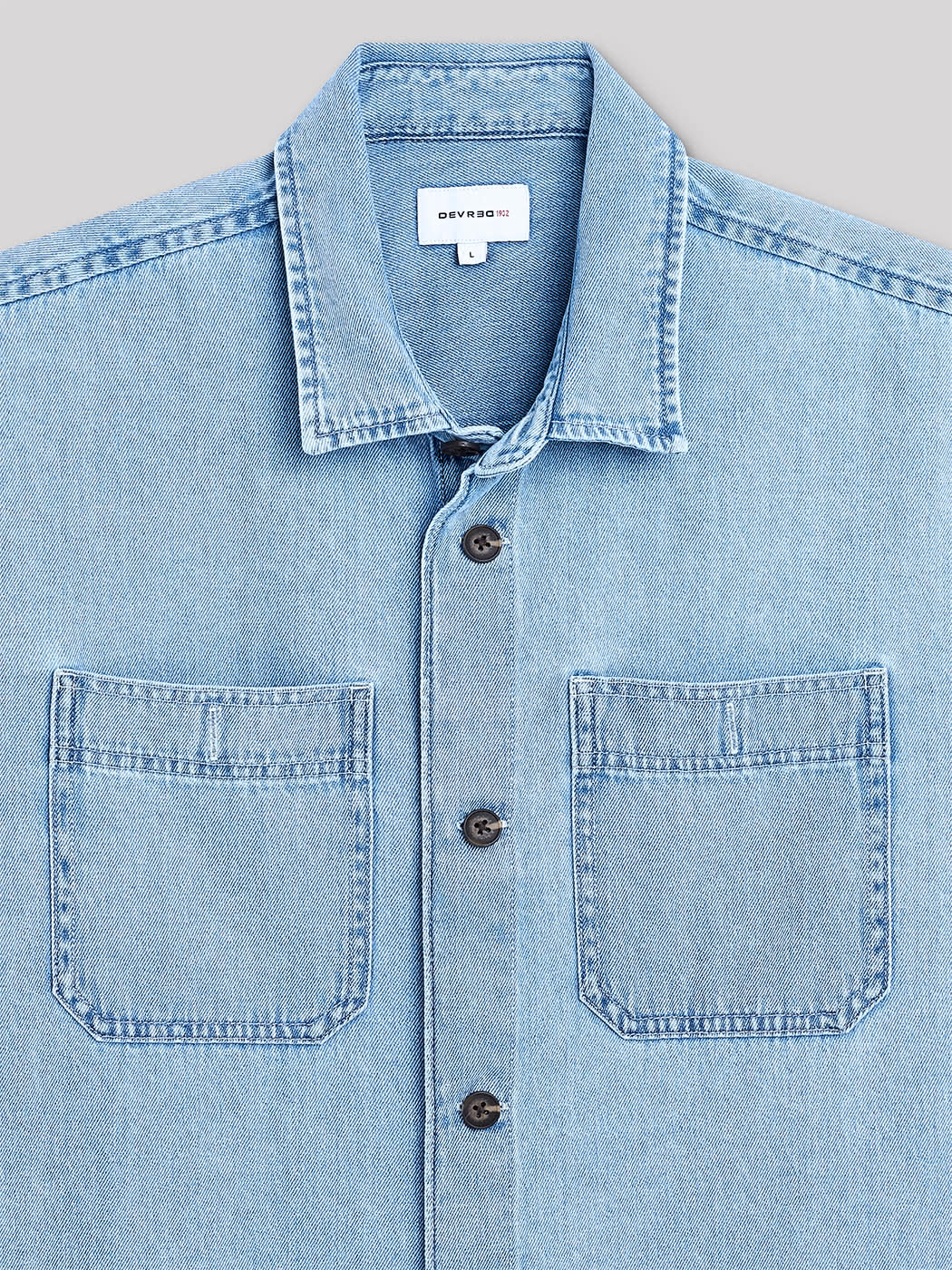 Chemise regular en denim unie - DEVRED 1902