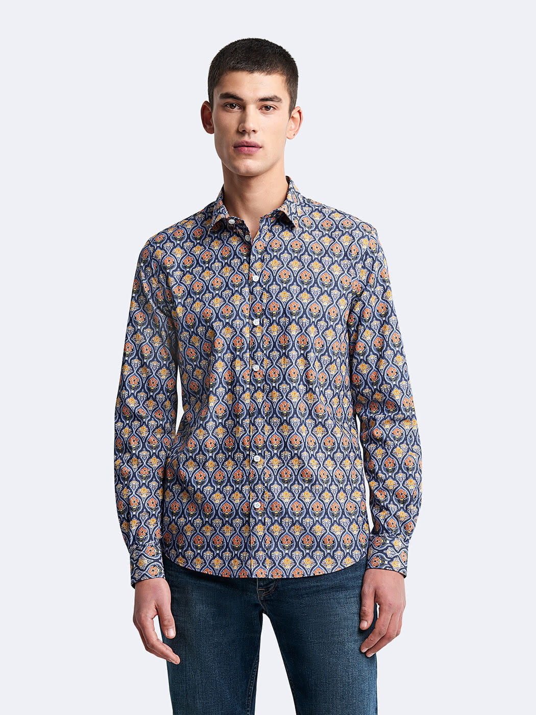 Chemise extra-slim stretch fleurie - DEVRED 1902