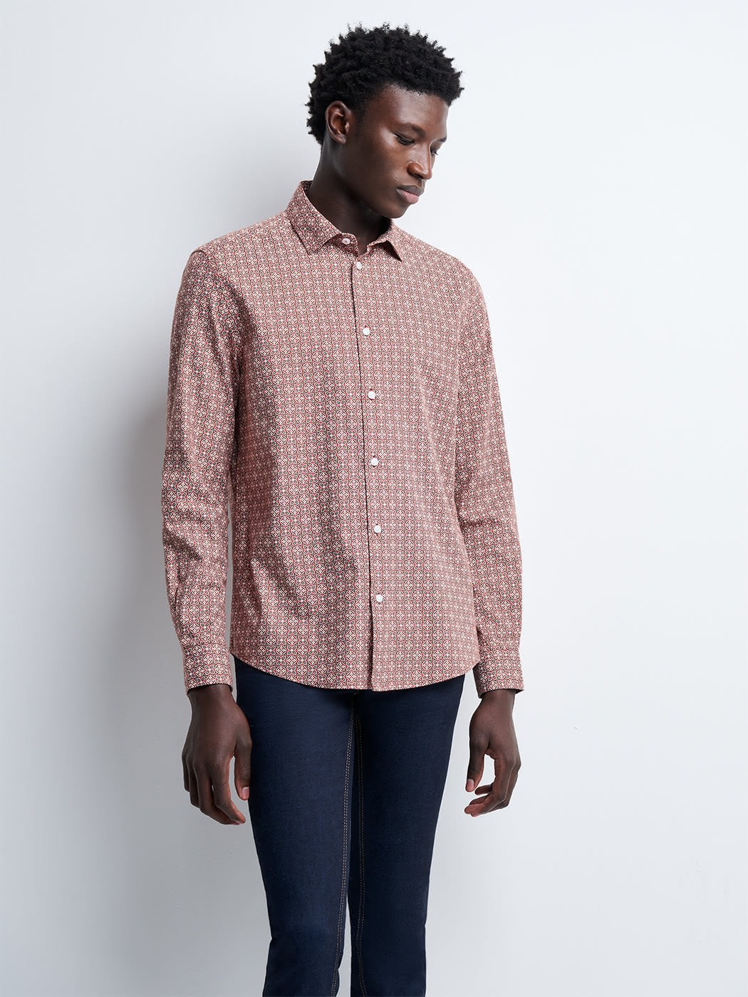 Chemise slim en twill géométrique - DEVRED 1902