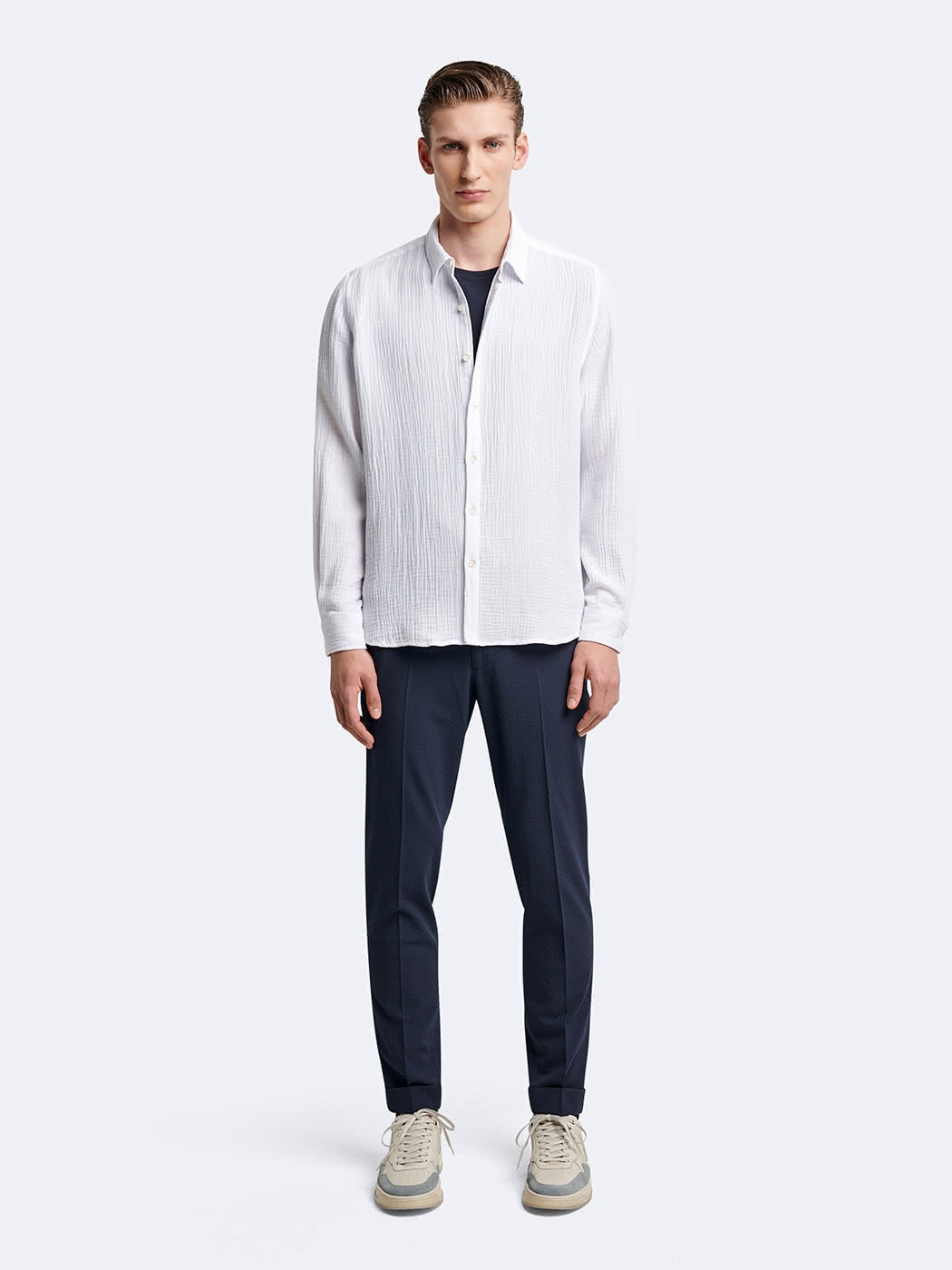 Chemise slim en gaze de coton unie - DEVRED 1902