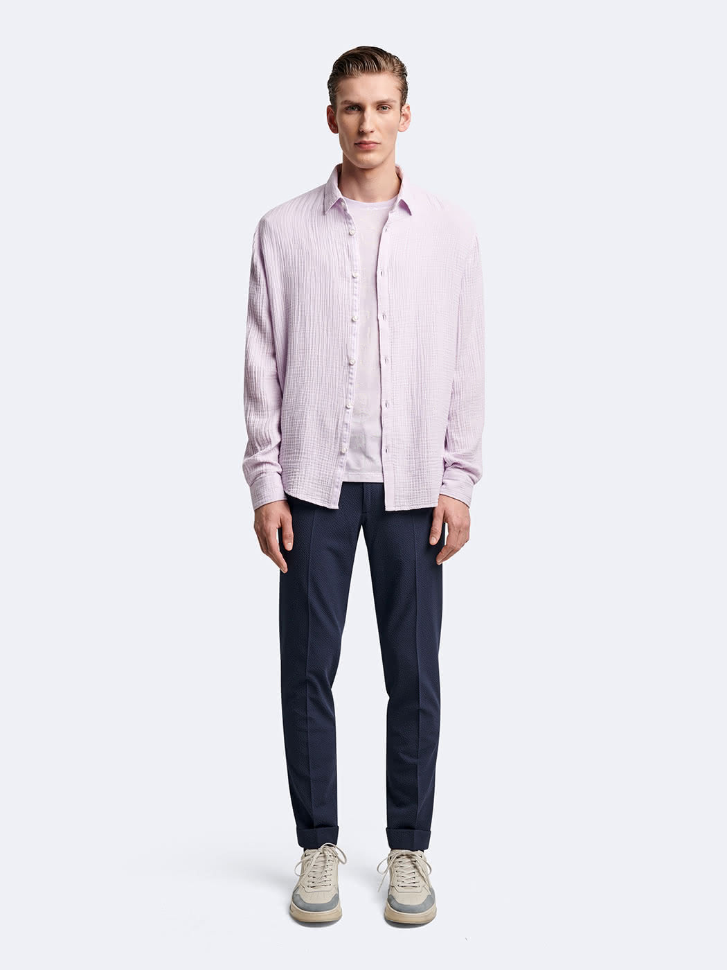 Chemise slim en gaze de coton unie - DEVRED 1902