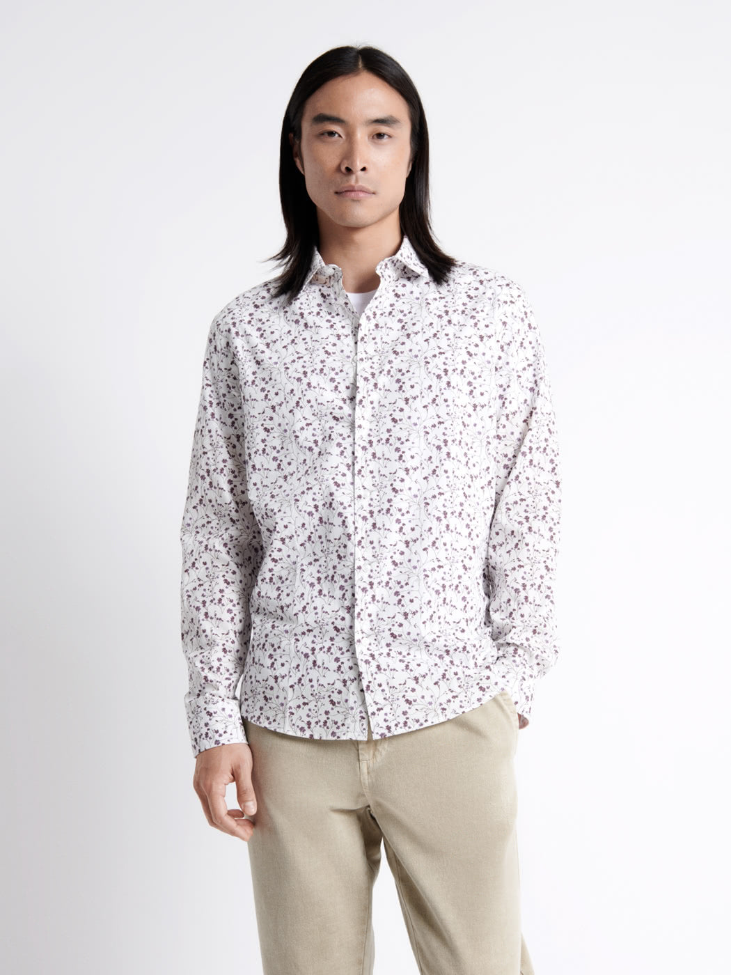 Chemise fleurie en popeline 100% coton - DEVRED 1902