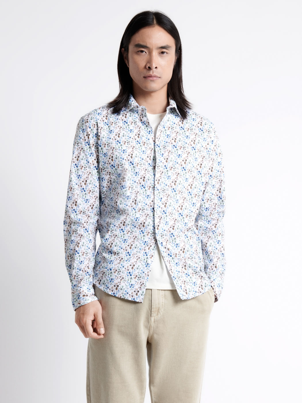 Chemise stretch fleurie en coton mélangé - DEVRED 1902